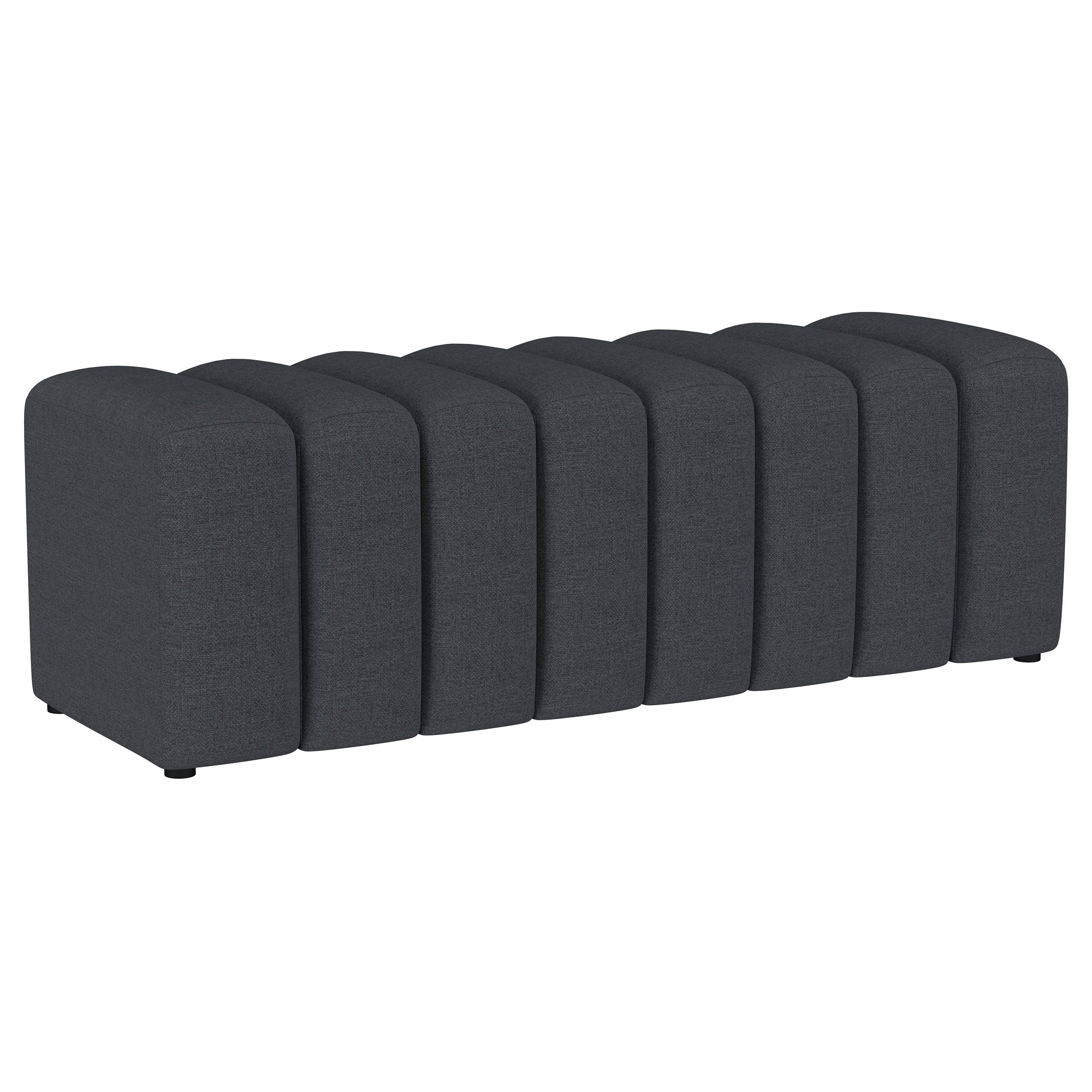 Summer Fabric Upholstered Tufted Accent Bench Charcoal — view 1