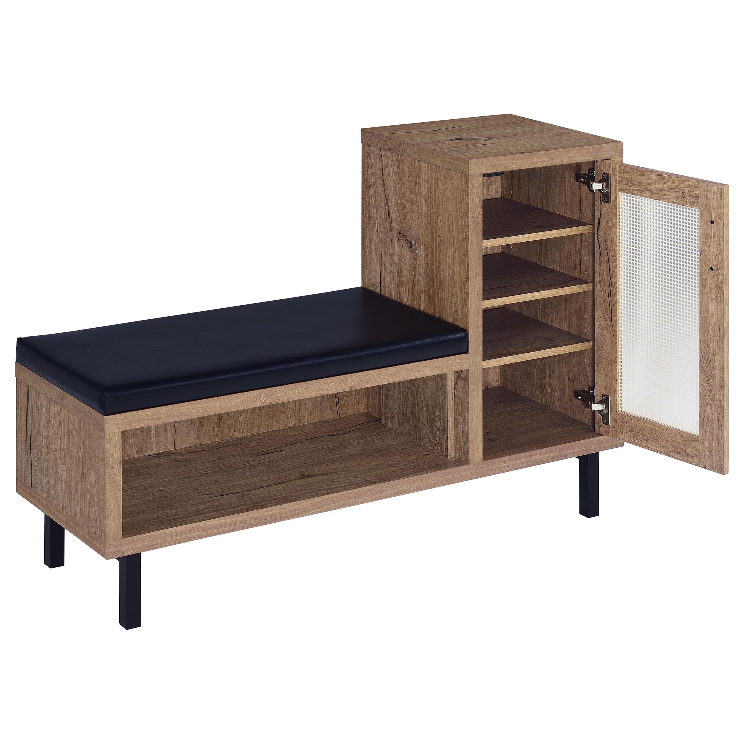Teller 1-door Entryway Shoe Storage Bench Natural Oak — view 3