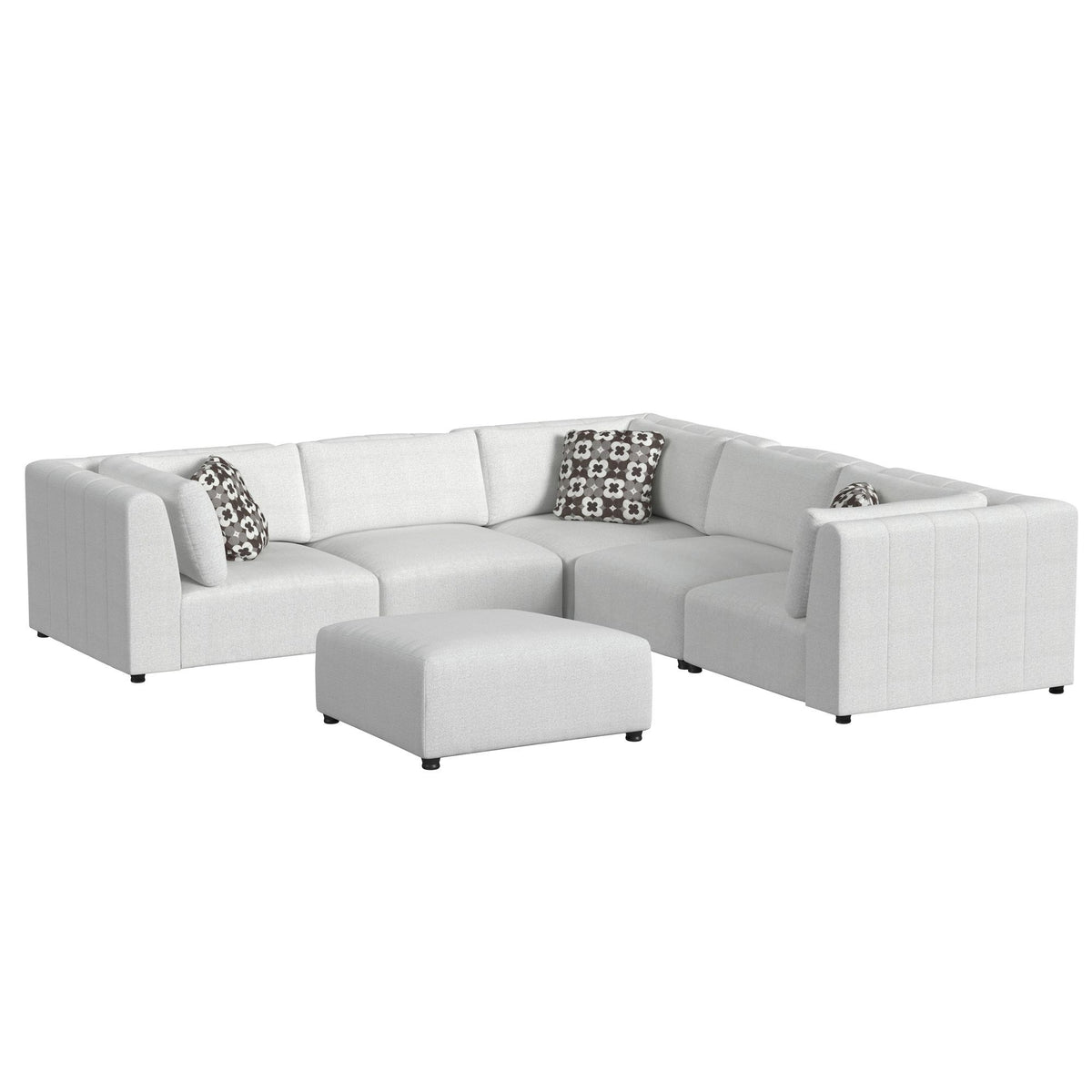 Zandara 5 Piece Modular Set Sectional With Ottoman in Beige by Elements International