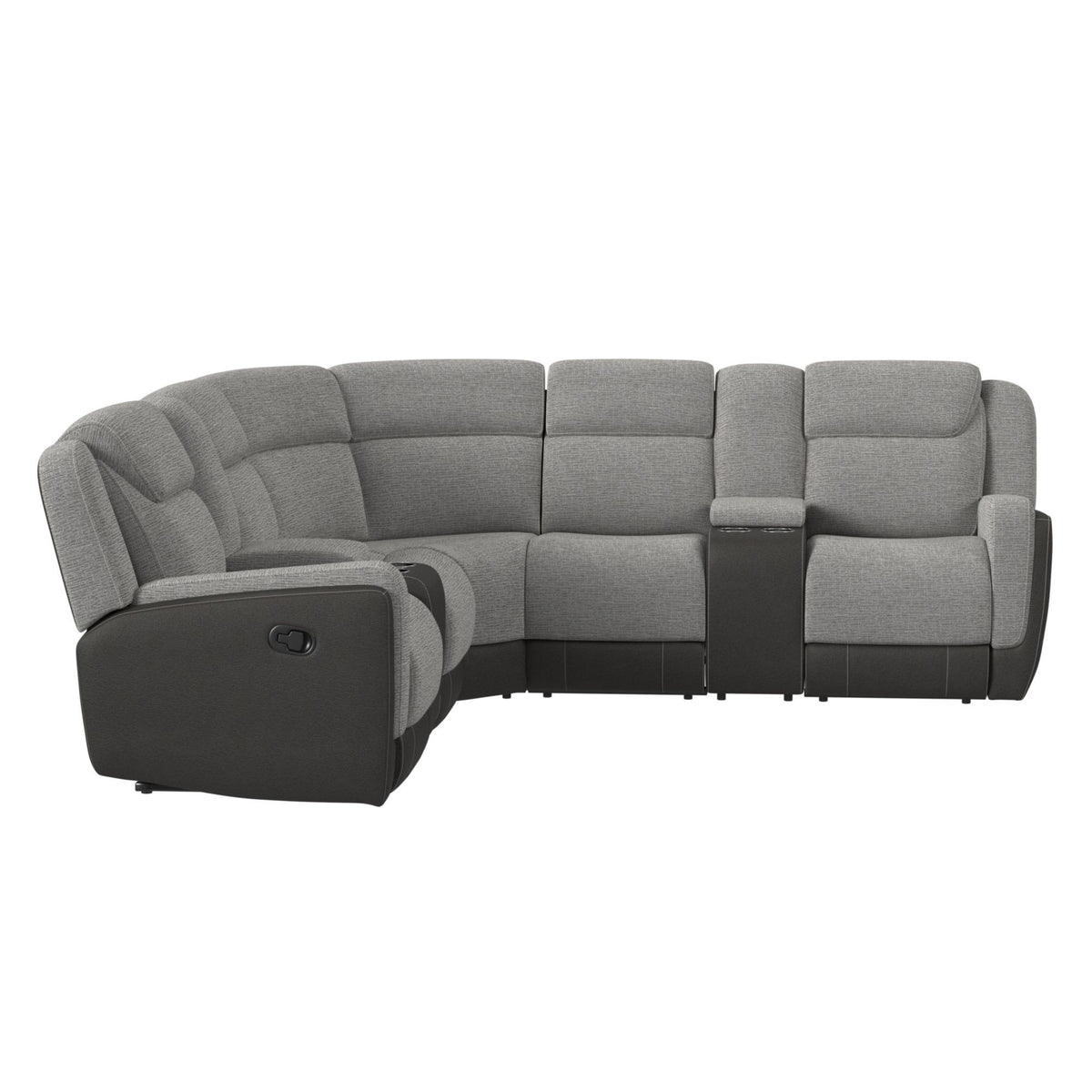 Hornet 3 Piece Motion Sectional Set With Console in Gray by Elements International, view 7