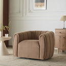 Serenizia - Upholstered Velvet Swivel Chair With Channel Tufted