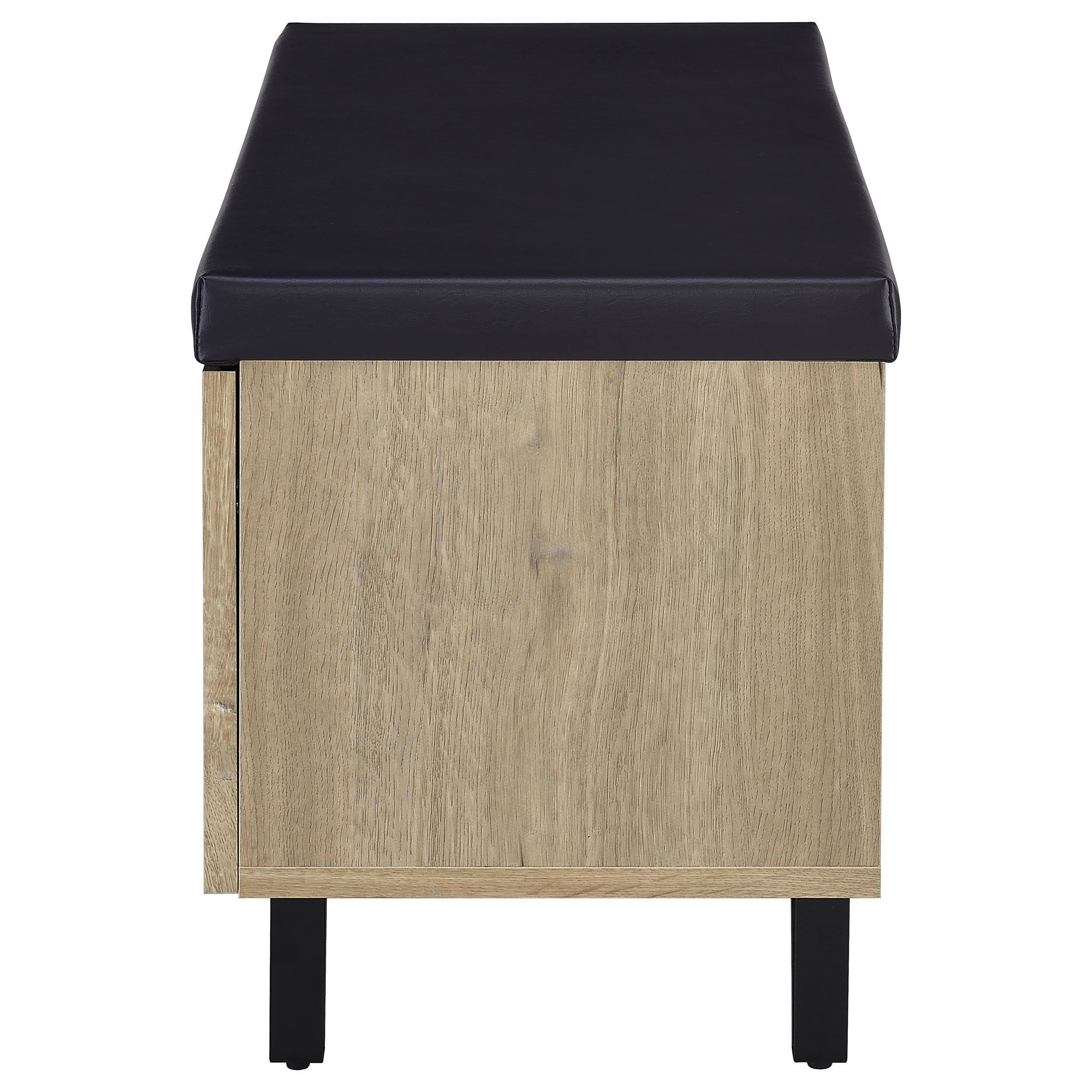 Brixton 2-door Padded Entryway Shoe Storage Bench White Oak — view 6
