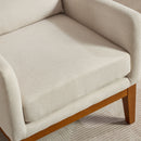 Wide Modern Accent Chair With Wood Legs For Living Room