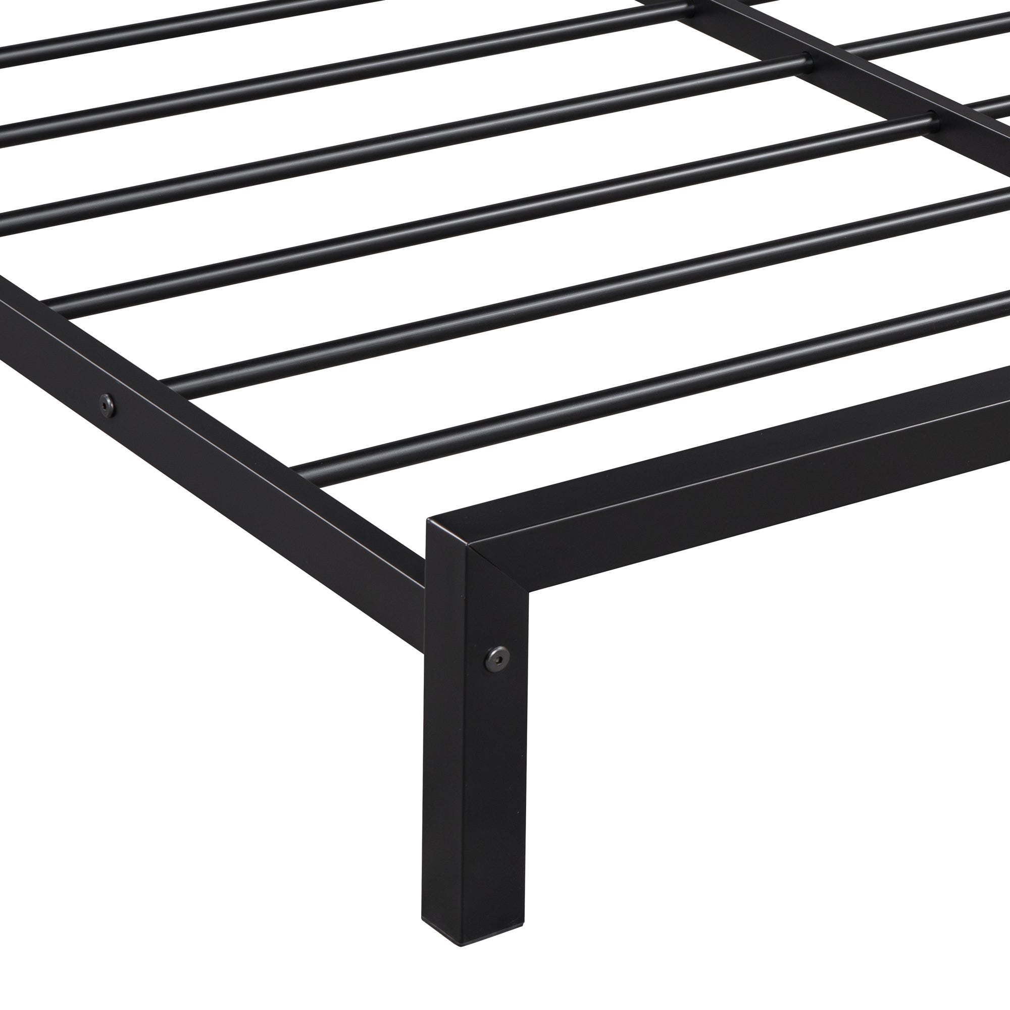 Twin Size Metal Platform Bed with House-Shaped Headboard Design, Black - Atlantic Fine Furniture Melbourne FL
