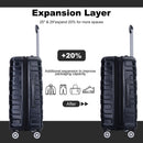 Luggage Set Of 5 Pieces, Expandable Hard Pc Luggage Set With Tsa Lock For Rotating Wheels