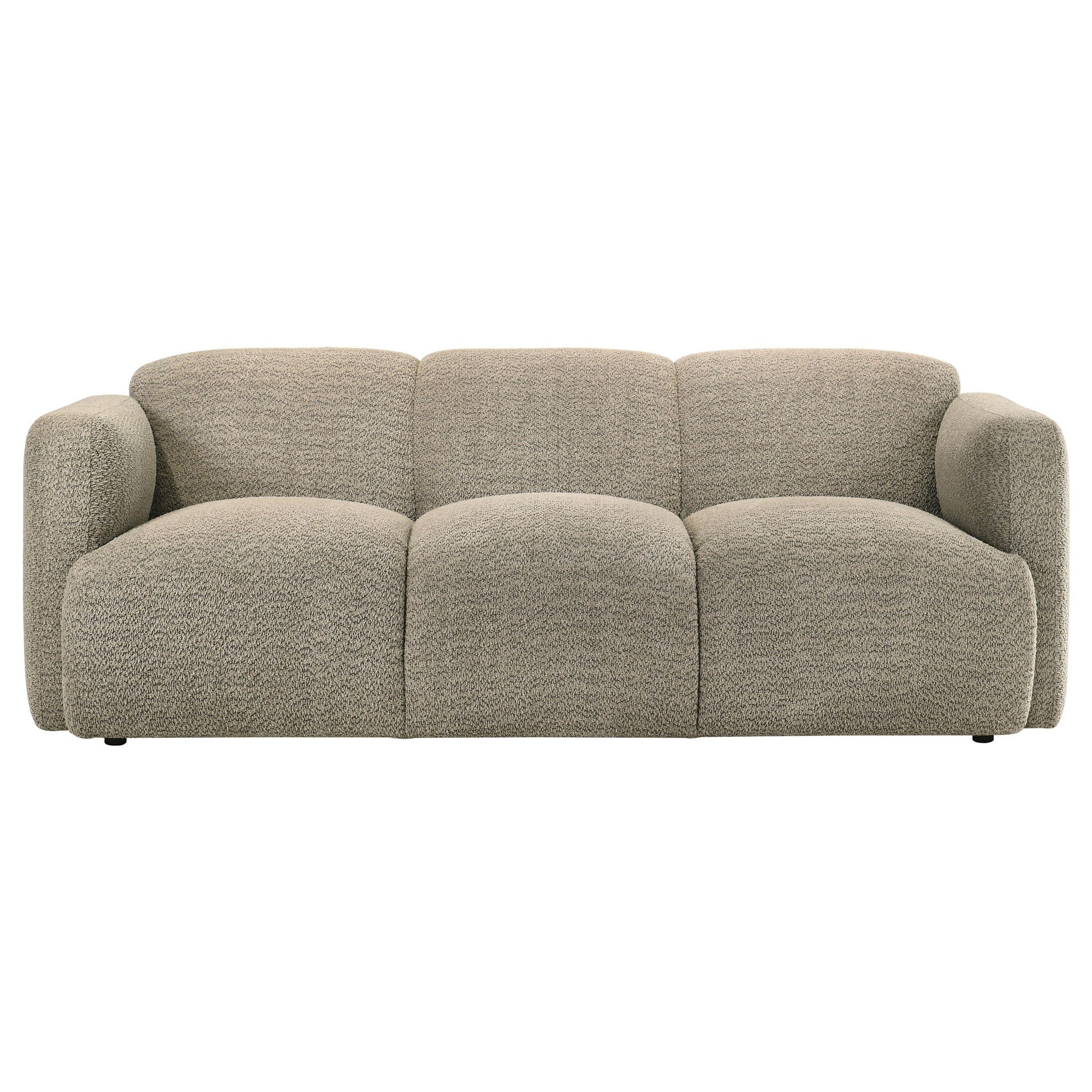 Dorset 2-piece Upholstered Round Track Arm Sofa Set Brown