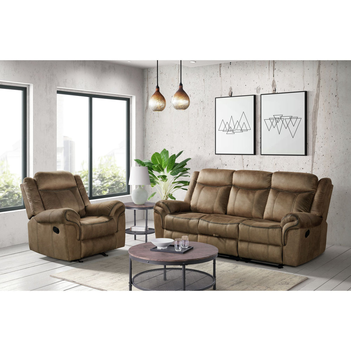 Sorrento Glider Recliner in Dark Brown by Elements International, view 11