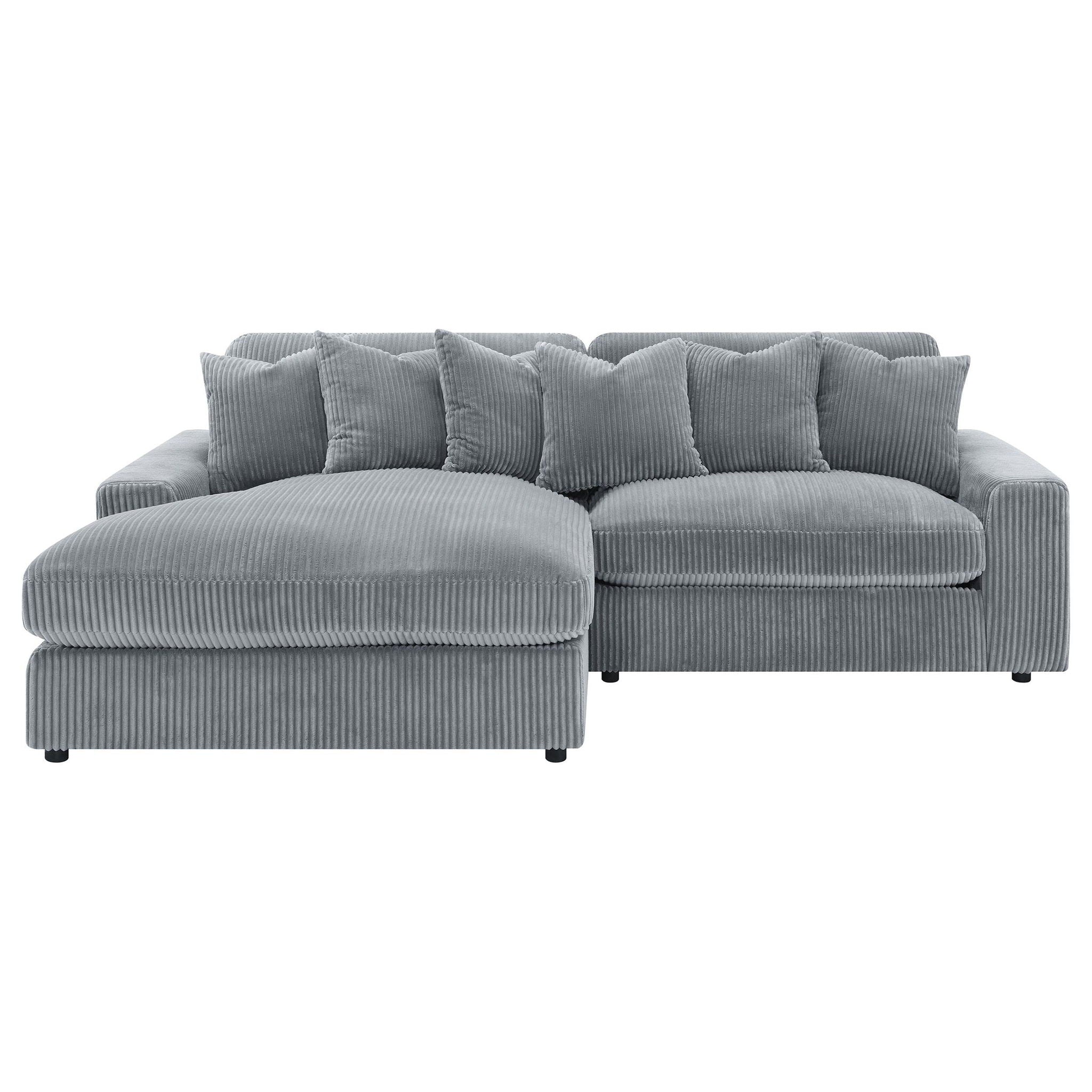 Blaine Upholstered Reversible Chaise Sectional Sofa Fog
