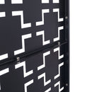 Outdoor / Indoor Privacy Screen Metal Privacy Screen, Freestanding Decorative Privacy Screen For Deck Balcony Patio - Black