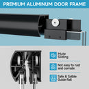 Aluminum Frame Double Double Soft Close Shower Door, Tempered Glass And Dual Stainless Steel Handles