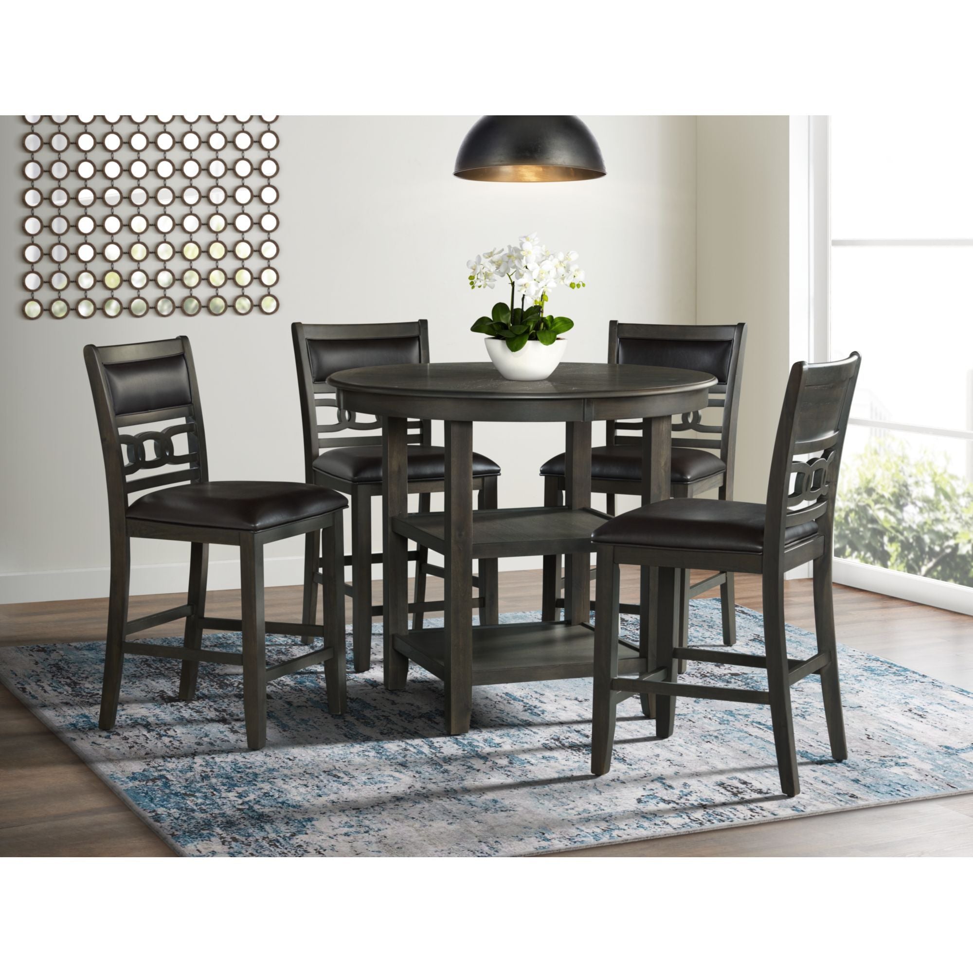 Amherst Counter Dining Set in Black by Elements International, view 2