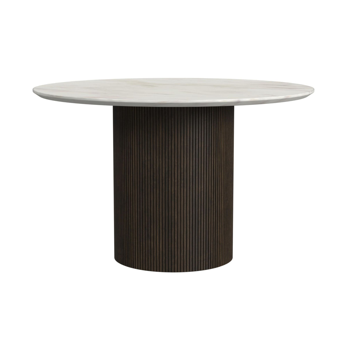 Sylvie Round Dining Table With Faux Marble Top in Black by Elements International