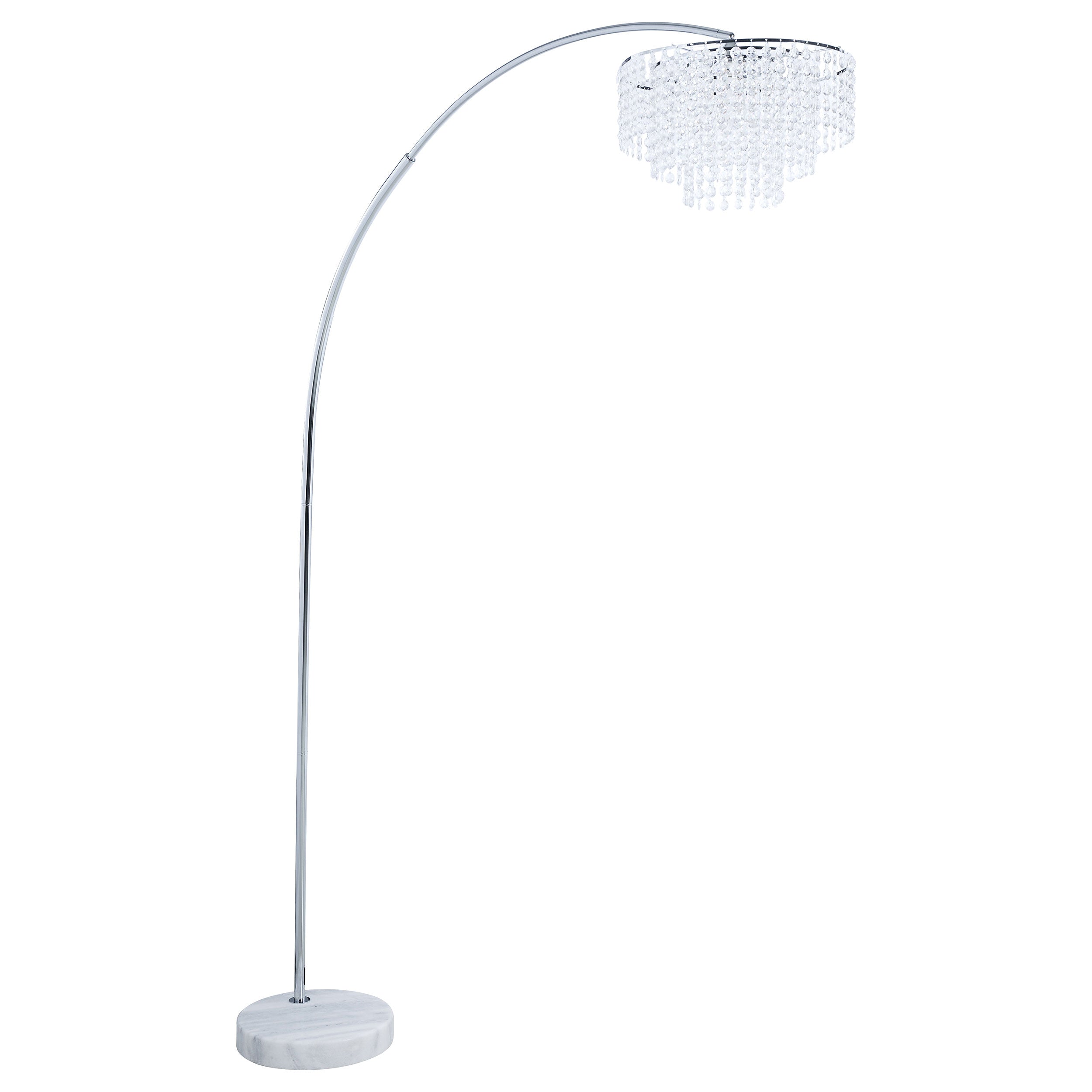 Shirley 86-inch Hanging Crystal Arc Metal Floor Lamp Chrome — view 1