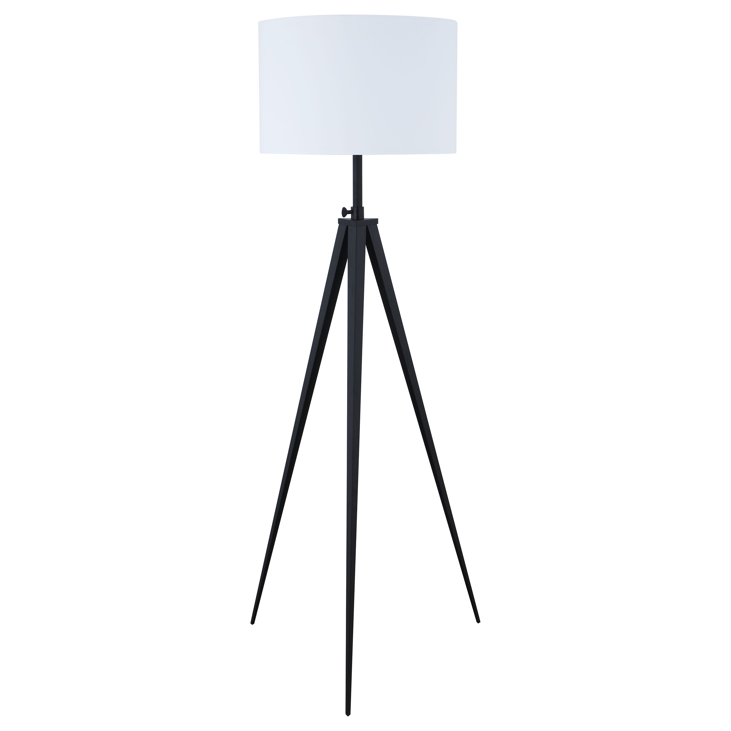 Harrington 60-inch Drum Shade Metal Tripod Floor Lamp Black — view 1