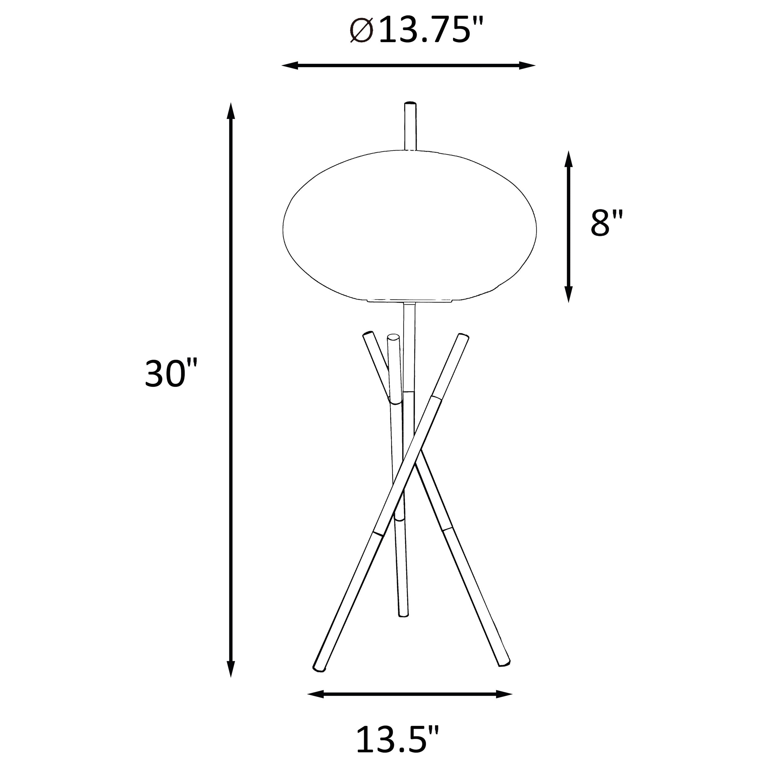 Layton White Orb Shade Tripod Table Lamp Black — view 6