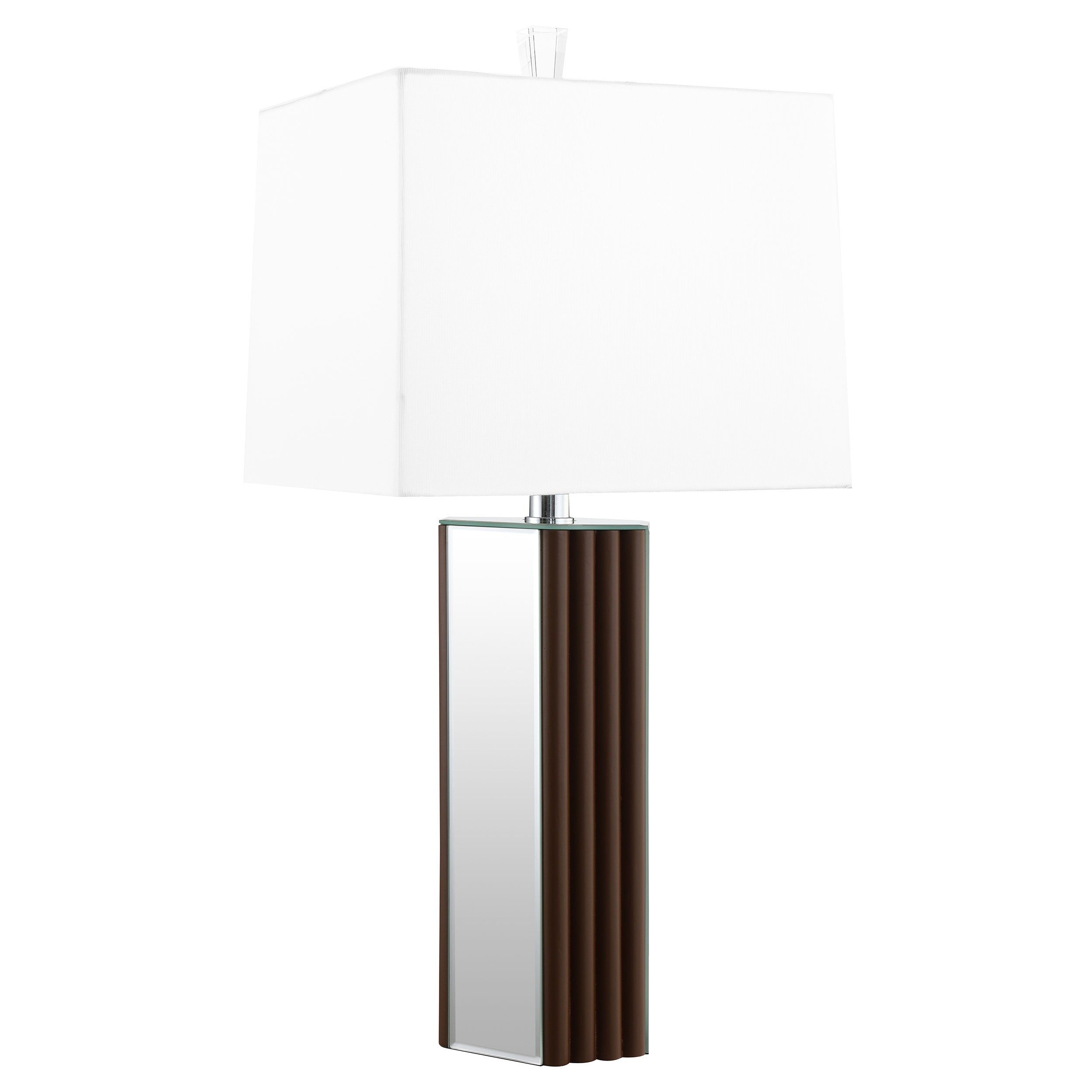 Elena 30-inch Square Tapered Mirrored Table Lamp Brown — view 3