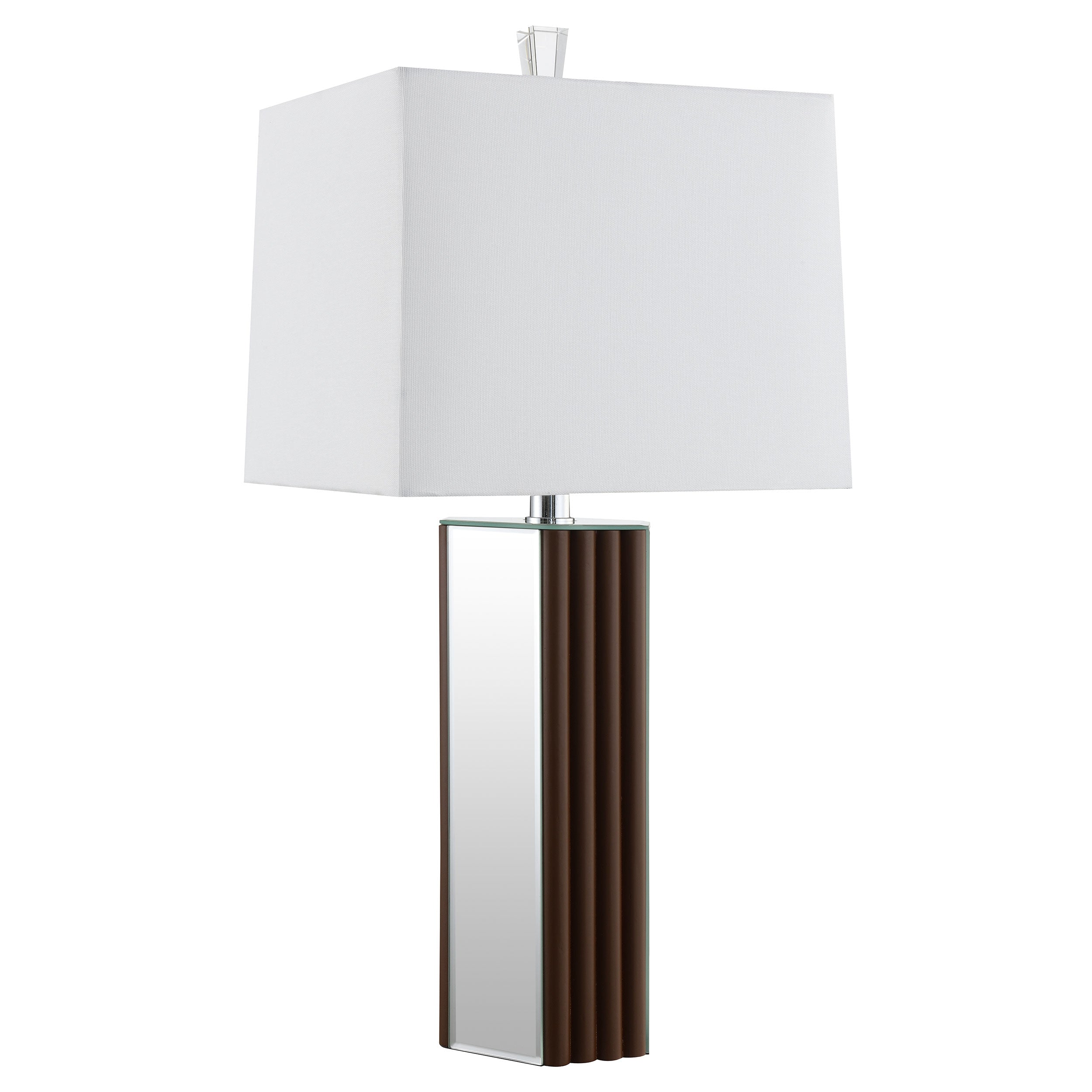 Elena 30-inch Square Tapered Mirrored Table Lamp Brown — view 1