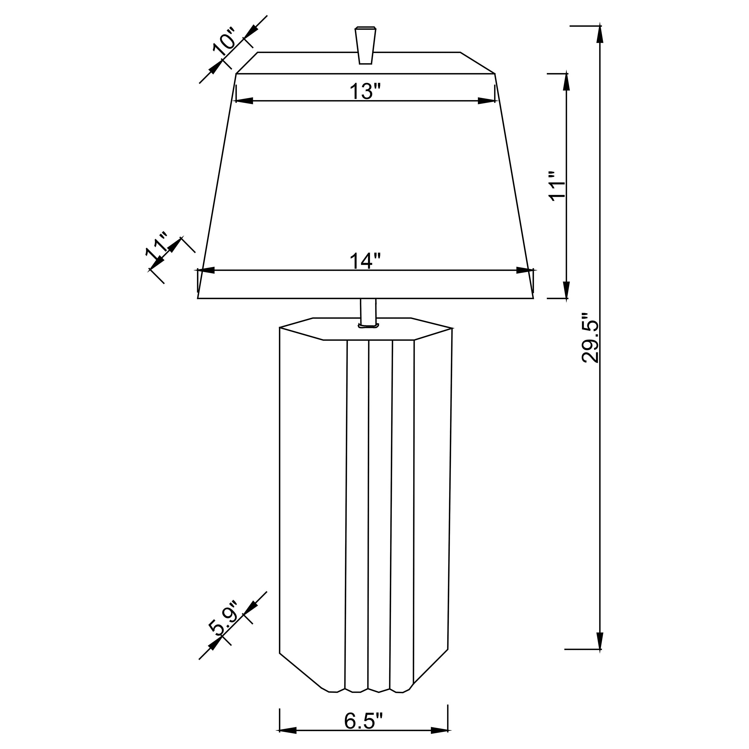 Elena 30-inch Square Tapered Mirrored Table Lamp Brown — view 8