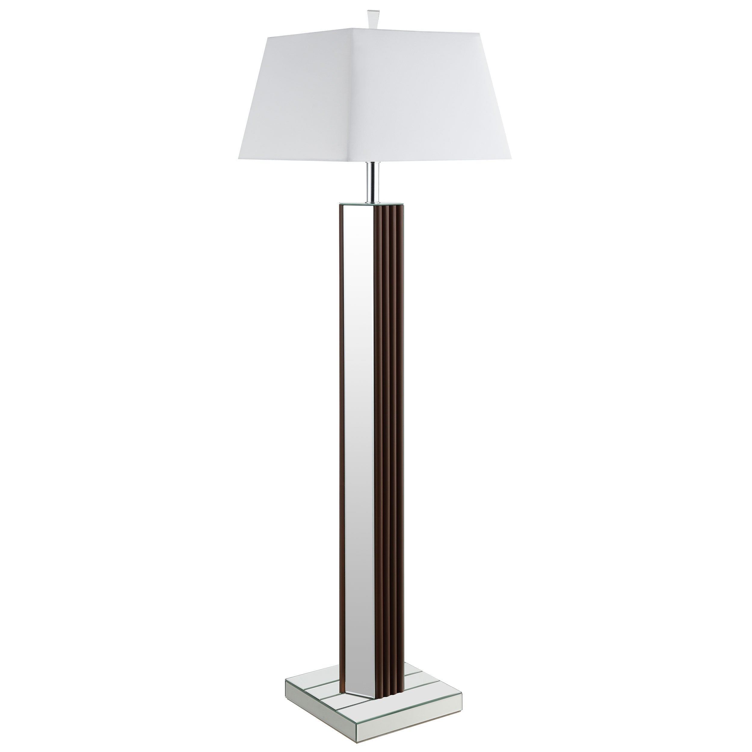 Elena 67-inch Square Tapered Mirrored Floor Lamp Brown — view 1