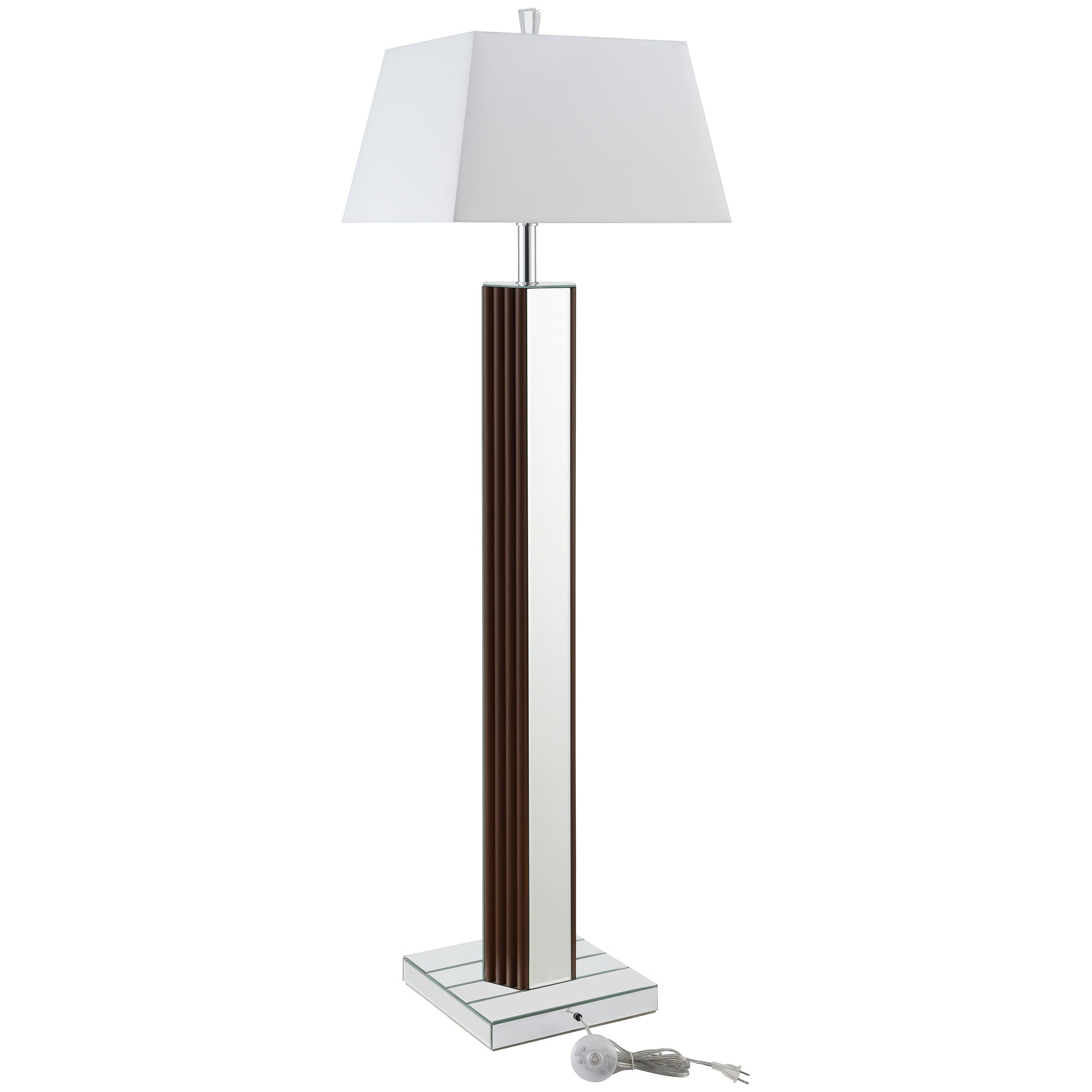 Elena 67-inch Square Tapered Mirrored Floor Lamp Brown — view 6