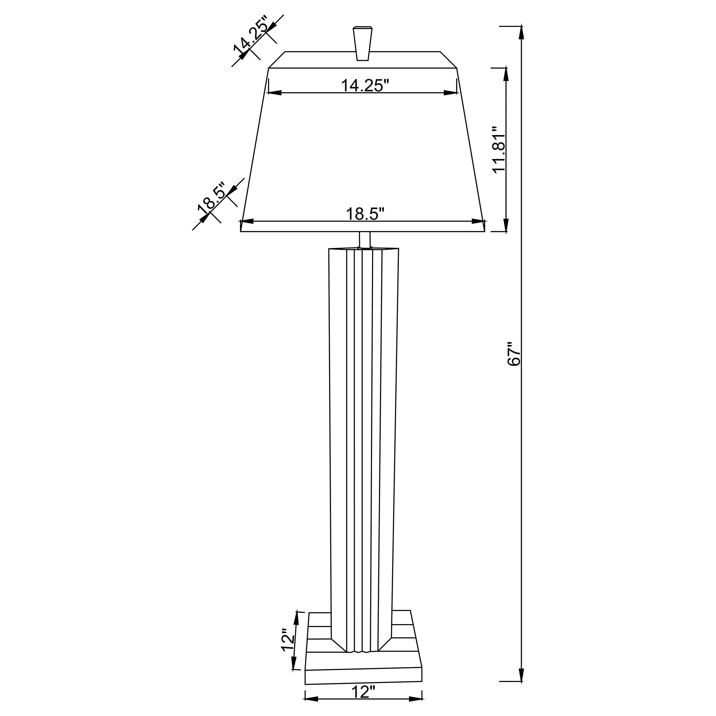 Elena 67-inch Square Tapered Mirrored Floor Lamp Brown — view 8
