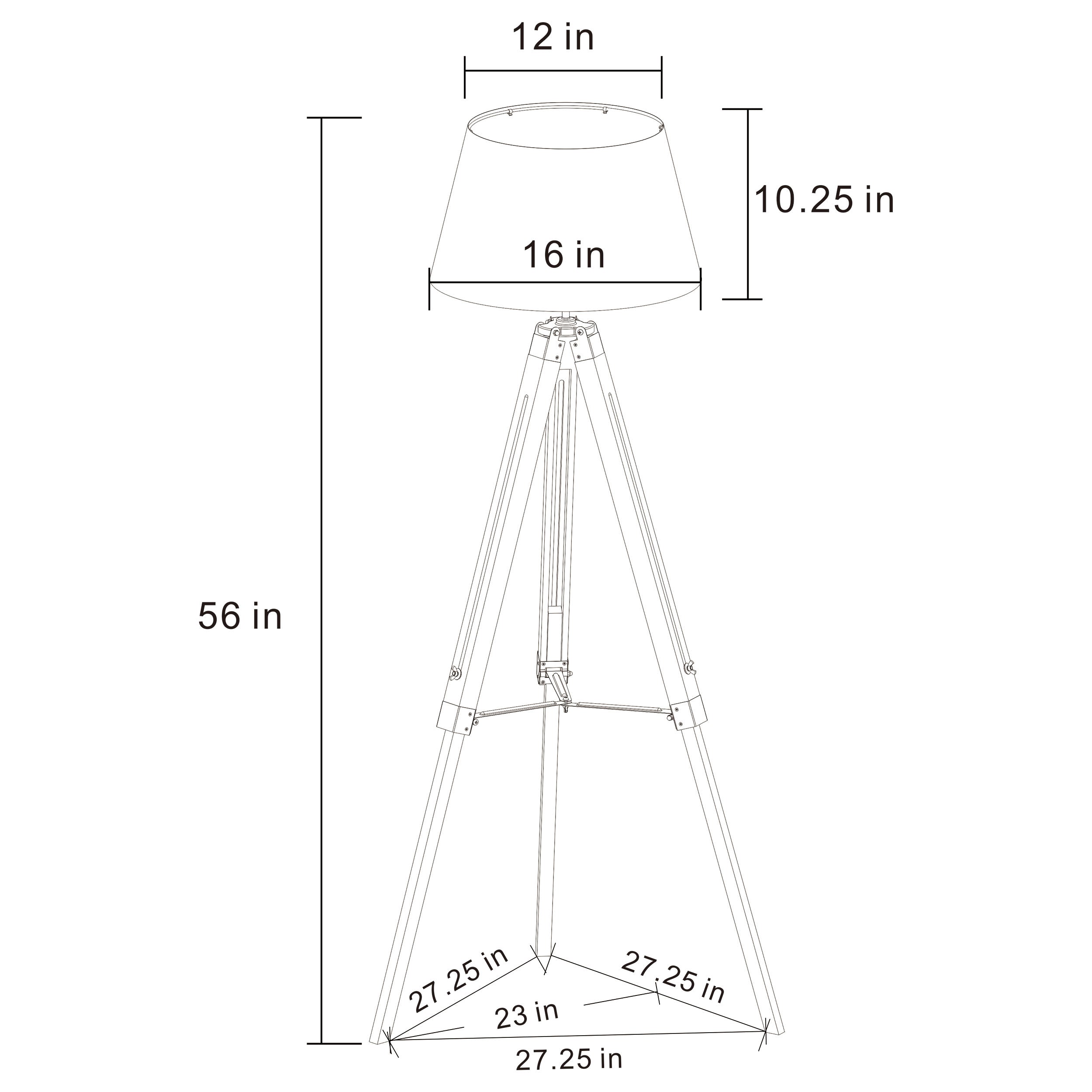 Dayton 56-inch Empire Shade Metal Tripod Floor Lamp Grey — view 5