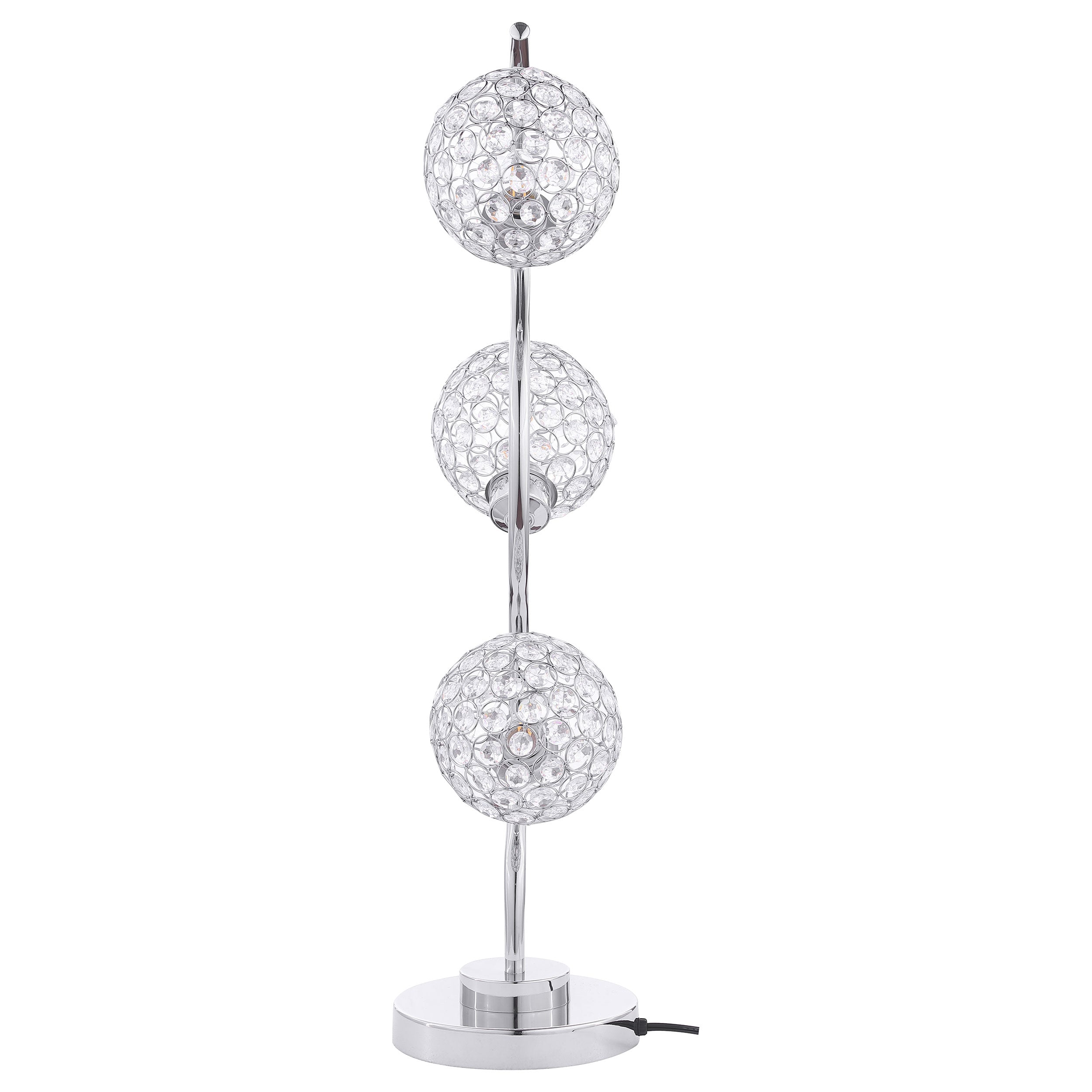Amberley 33-inch 3-light Curvy Metal Table Lamp Silver — view 4