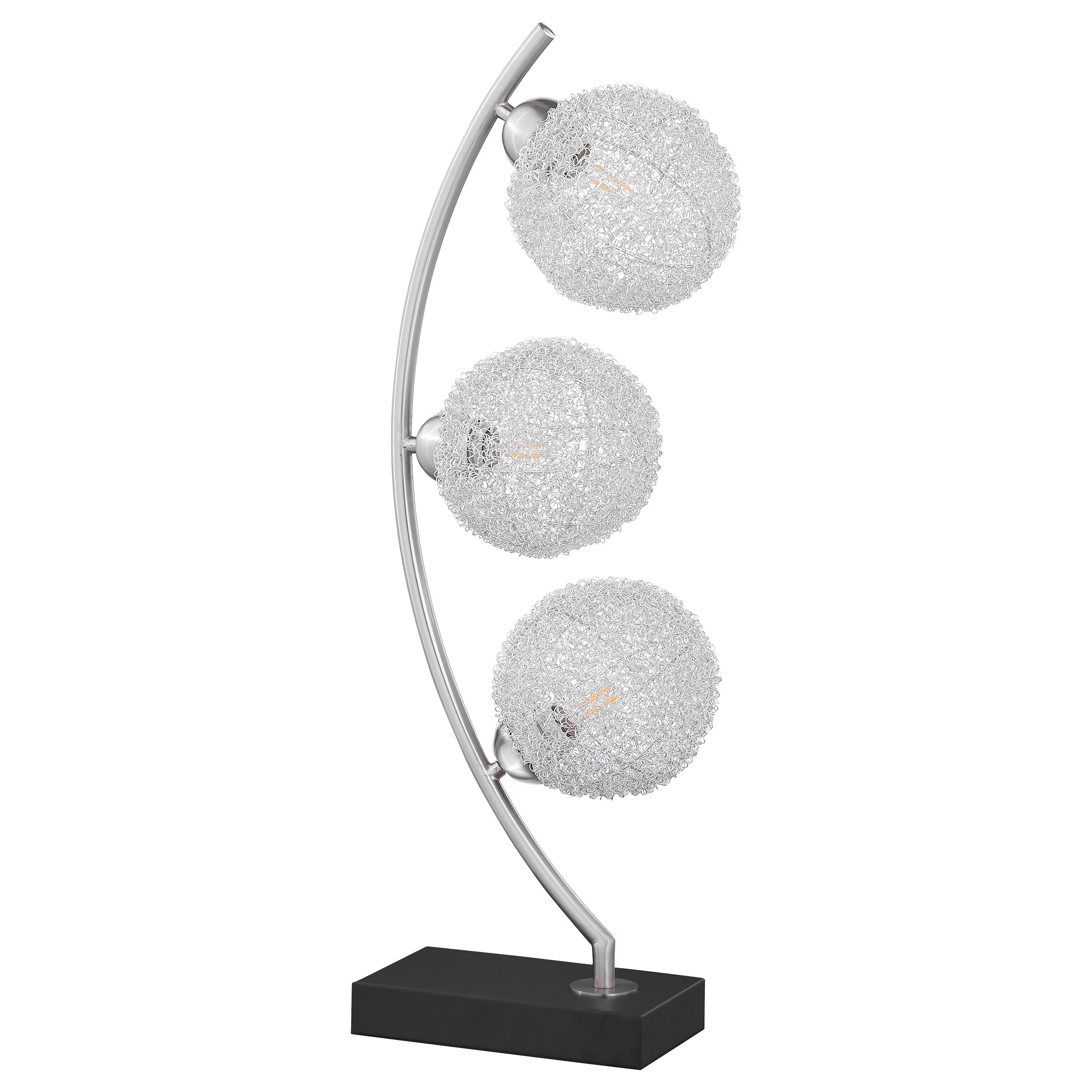 Claudia 30-inch Woven Spherical Metal Table Lamp Black — view 1