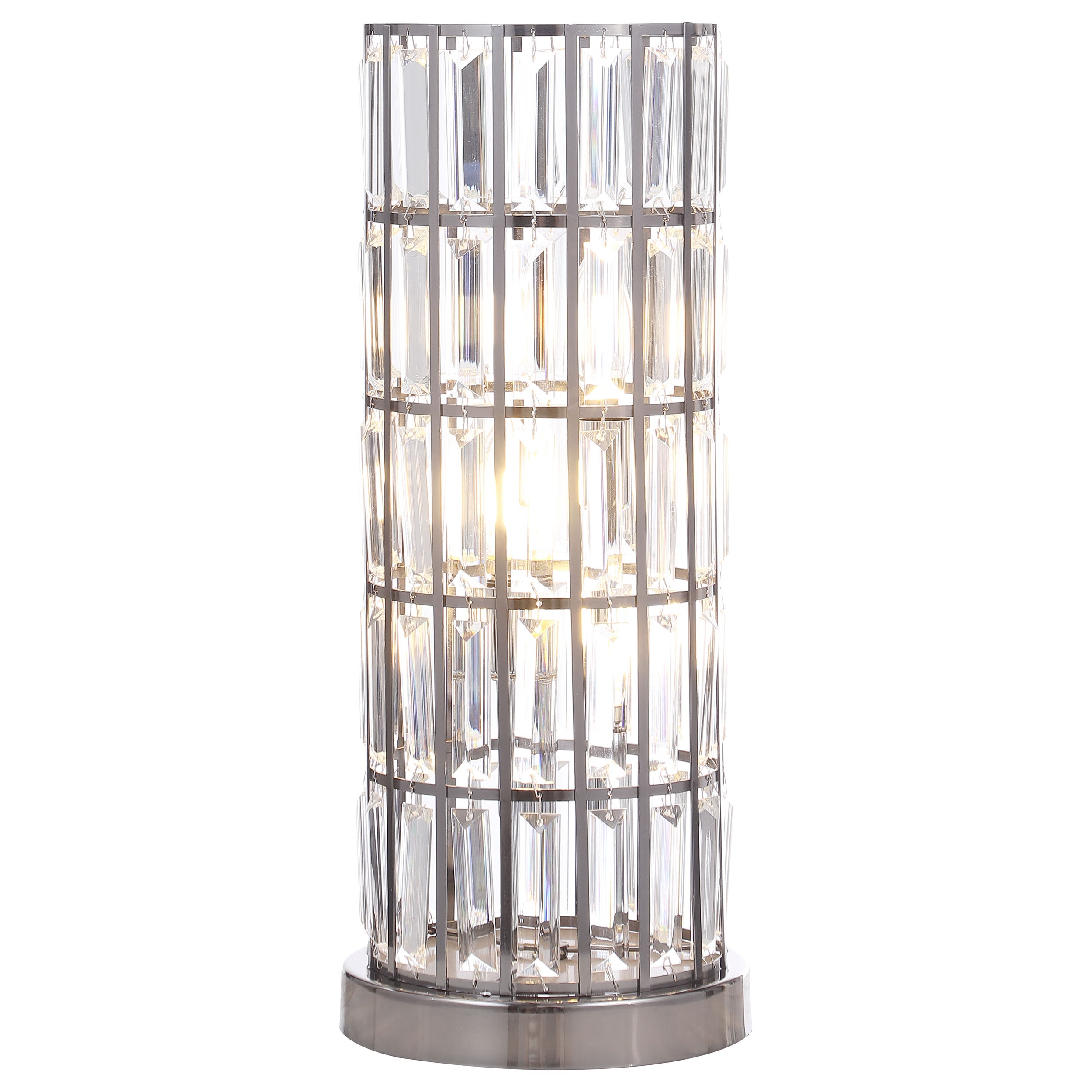 Wanda 20-inch Crystal Shade Bedside Table Lamp Black — view 1