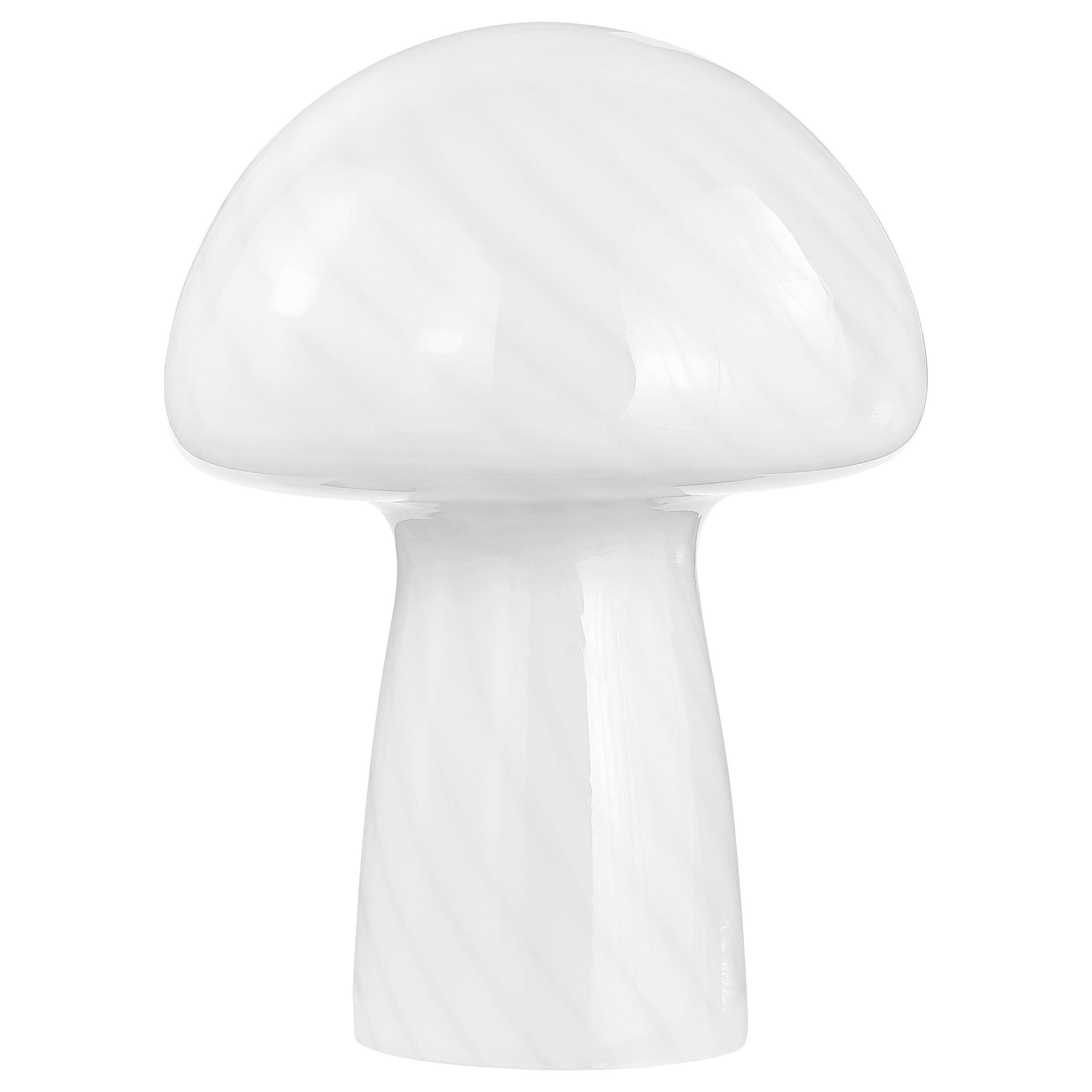 Kanaby Mushroom Shaped Glass Bedside Table Lamp White — view 1