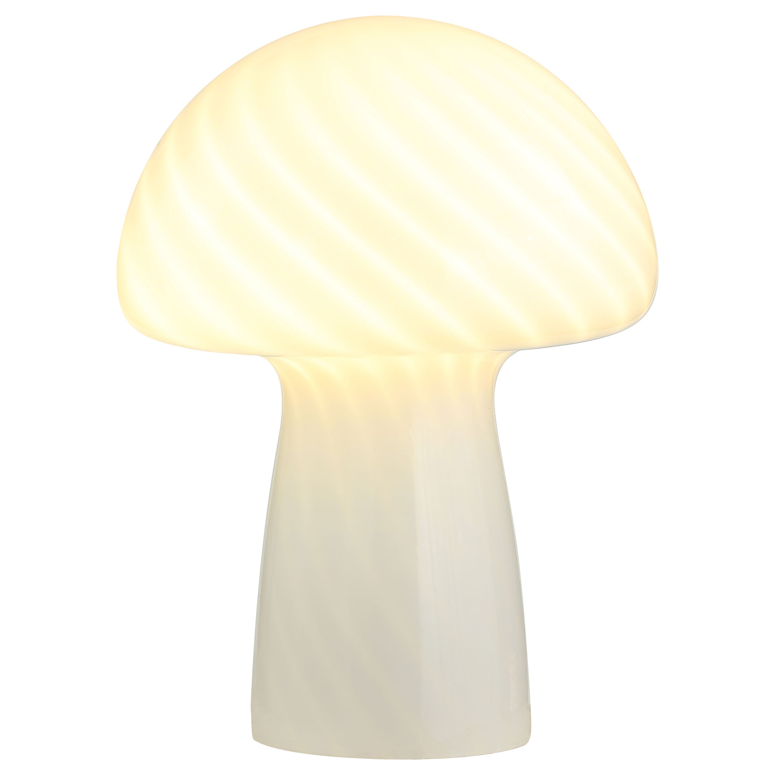 Kanaby Mushroom Shaped Glass Bedside Table Lamp White — view 3