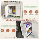 37" Bathroom Vanity With Artificial Marble Carrara Top, Multi Functional Cabinet With Doors And Drawer - White