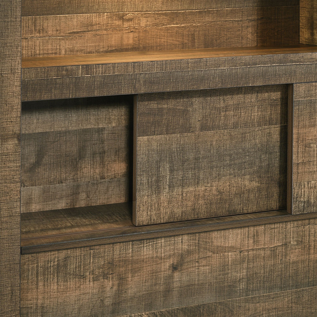 Bailey Bookcase Panel Bedroom Set With Bluetooth in Dark Brown by Elements International, view 12