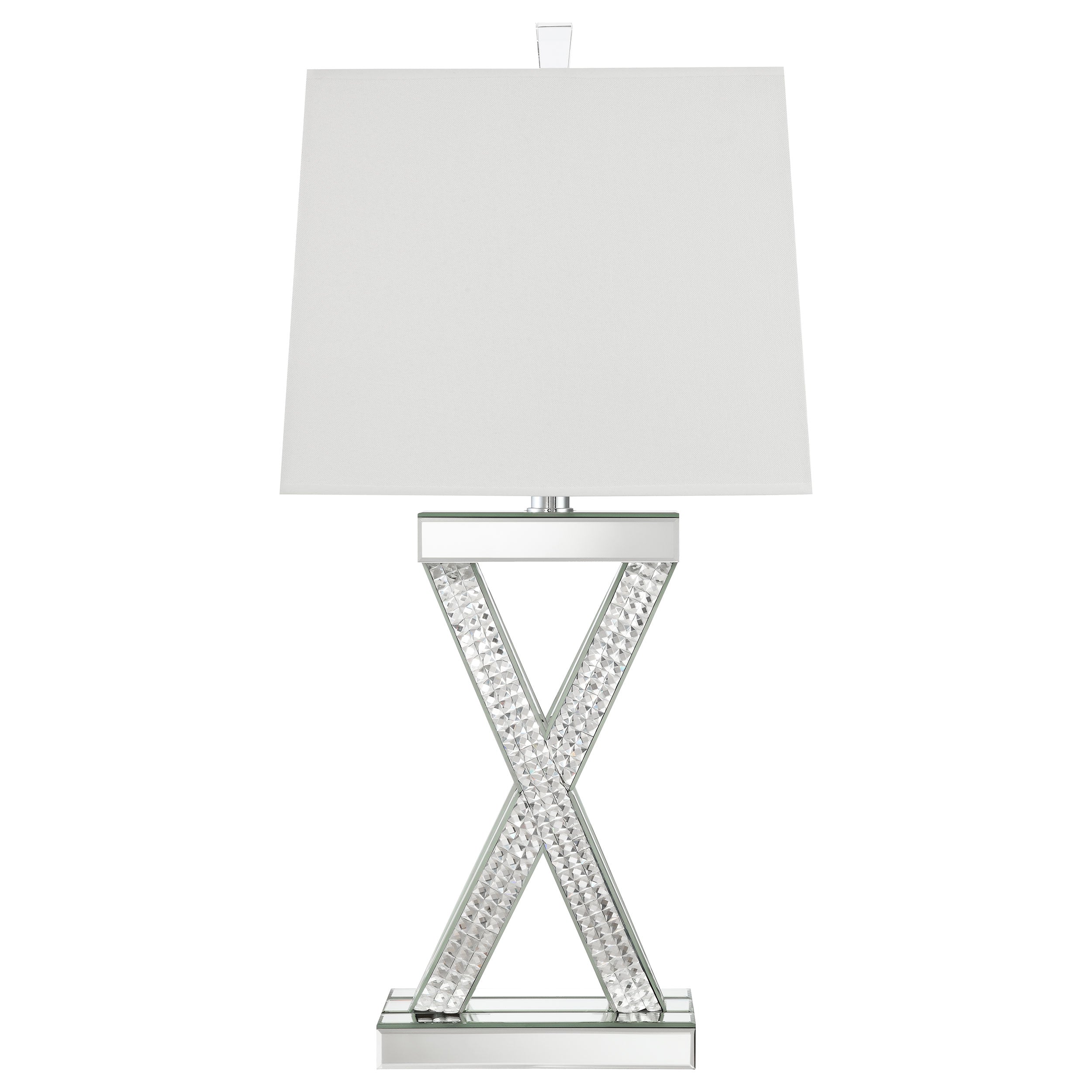 Dominick 31-inch Tapered Mirrored Acrylic Table Lamp Silver — view 4