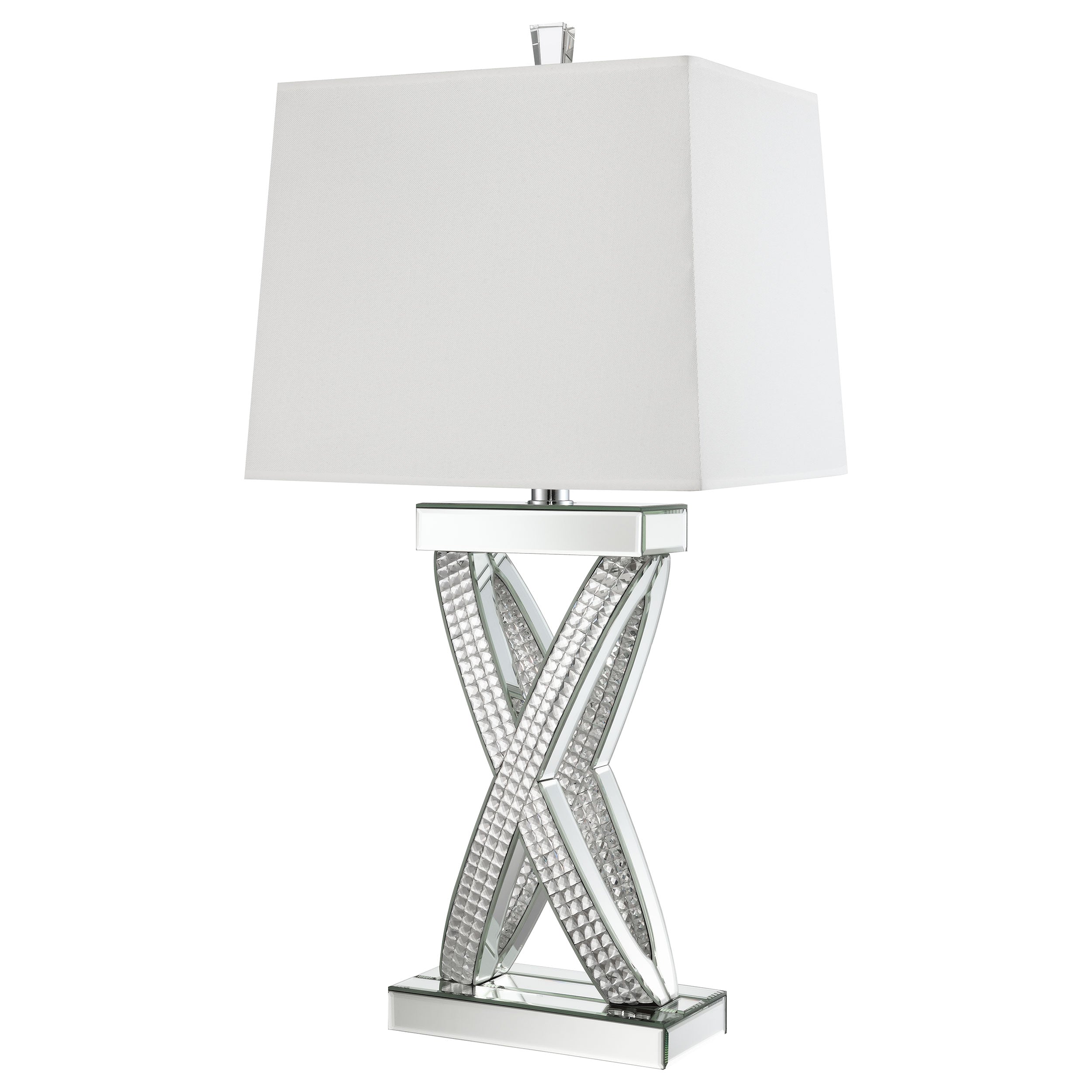 Dominick 31-inch Tapered Mirrored Acrylic Table Lamp Silver — view 5