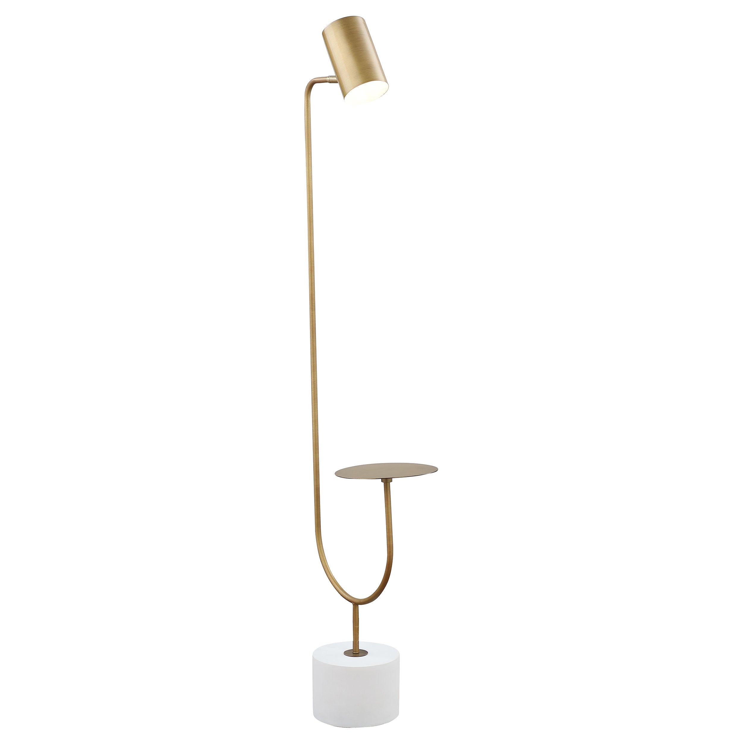 Jodie 55-inch Adjustable Floor Lamp Side Table Antique Brass — view 4