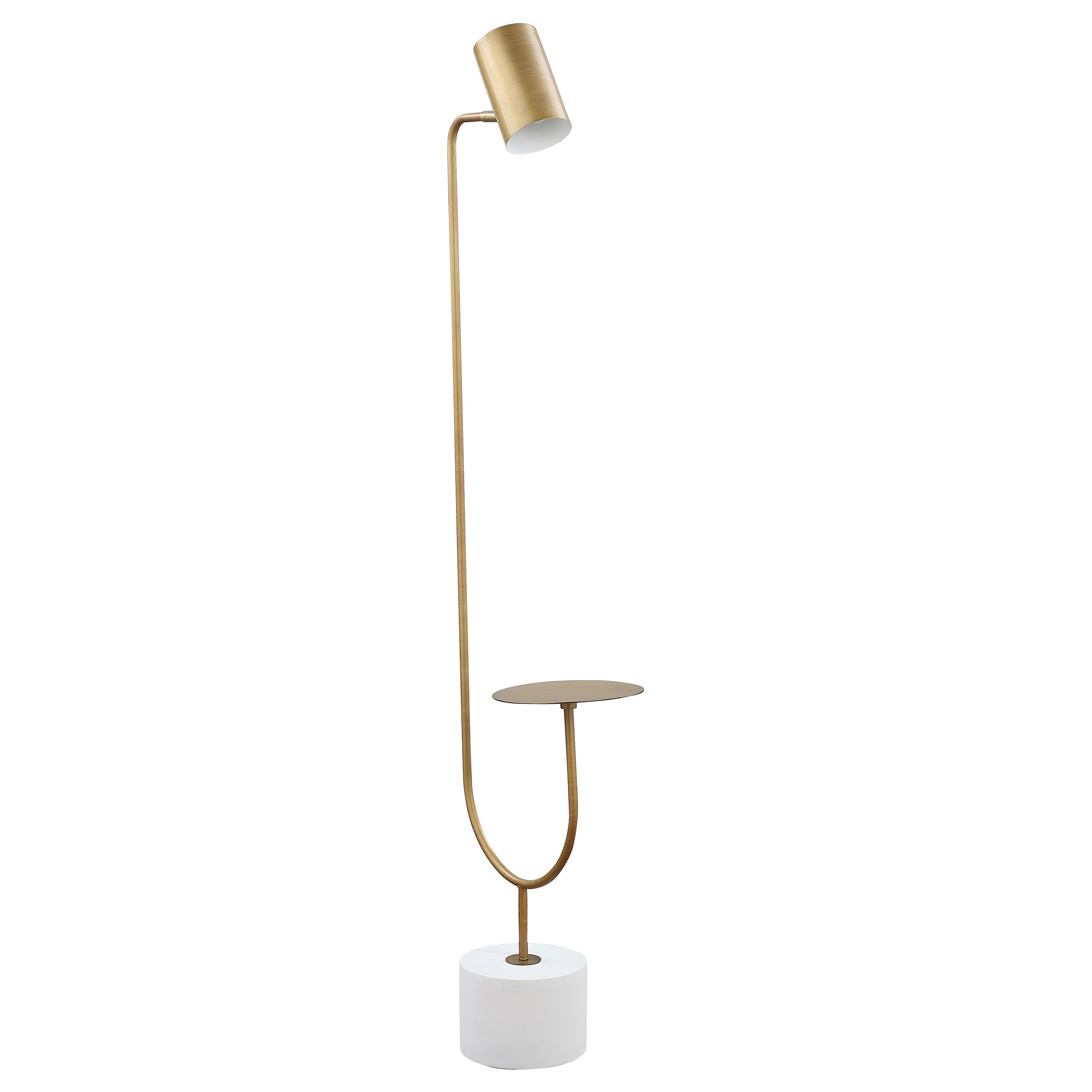 Jodie 55-inch Adjustable Floor Lamp Side Table Antique Brass — view 1