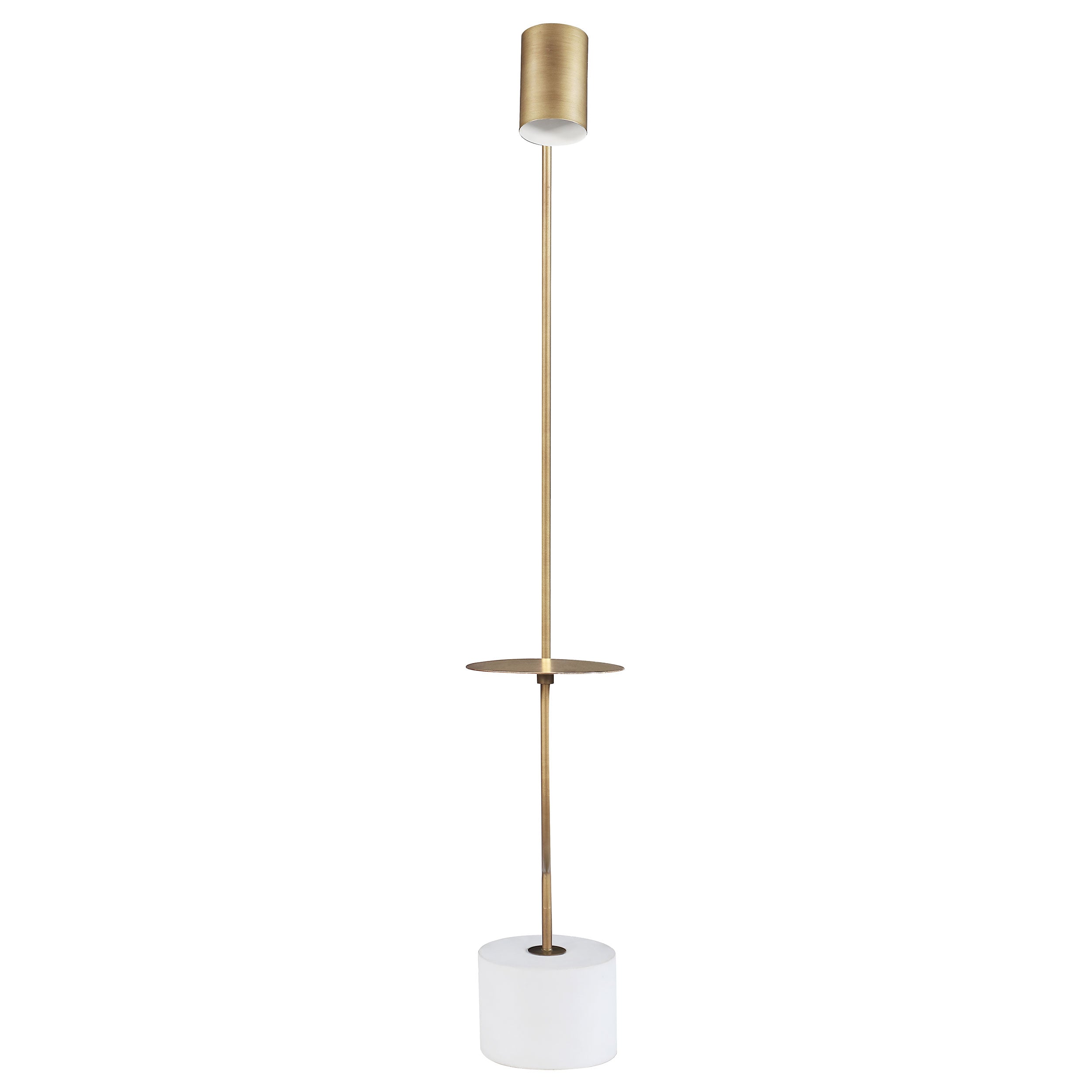 Jodie 55-inch Adjustable Floor Lamp Side Table Antique Brass — view 5