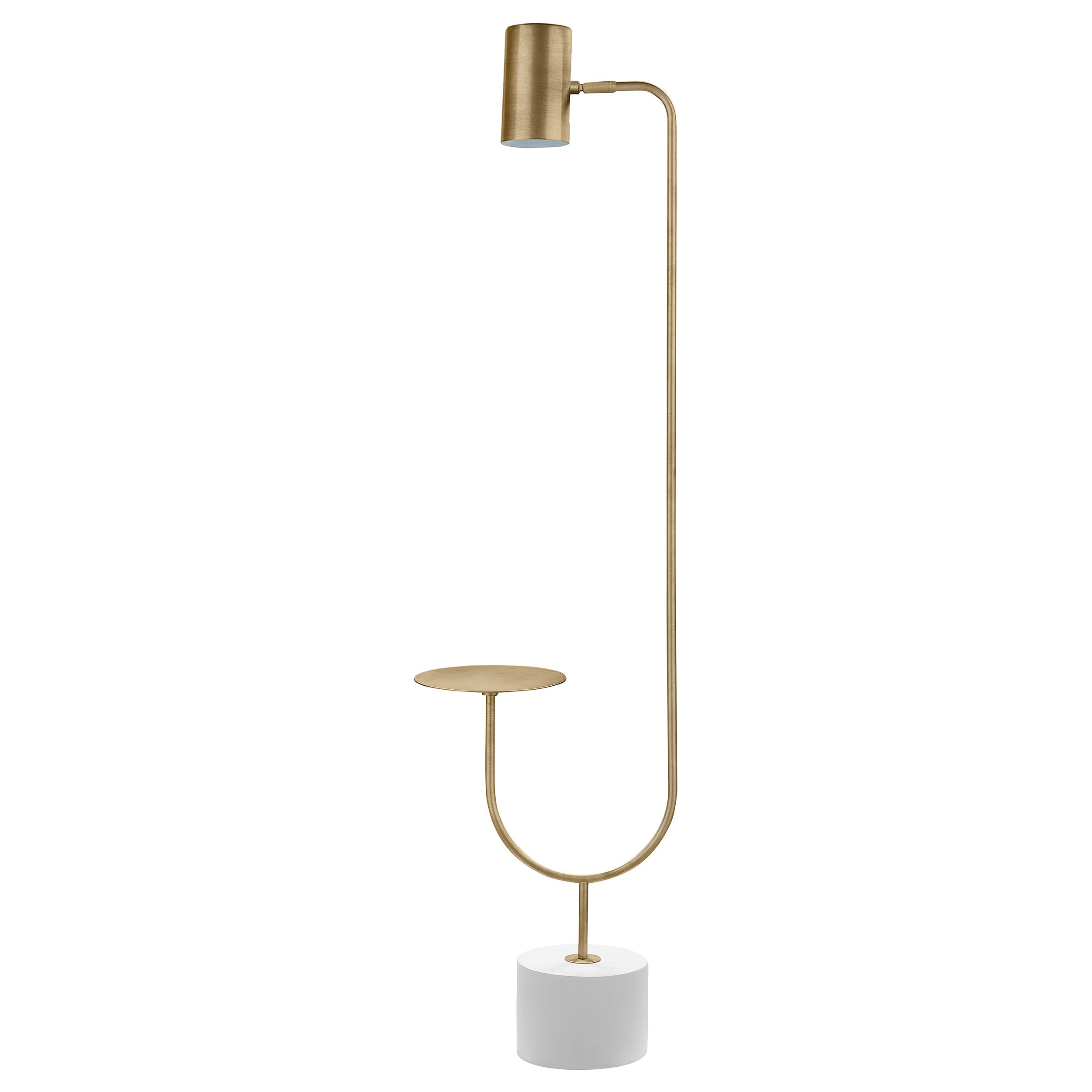 Jodie 55-inch Adjustable Floor Lamp Side Table Antique Brass — view 7