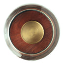 Boho Handcrafted Mango Wood Hurricane Candle Holder With Tempered Glass And Metal Accents - Brown