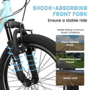 S20101 20" Kids' Bike, Boys Girls Mountain Bike Ages 8-12, 7 Speed Teenager Children Kids' Bicycles, Front Suspension Disc Brake Rear V-Brake, High Steel Frame