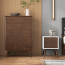 Caroline - Mid-Century Modern Style White Night Stand 2 Drawer