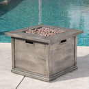 Outdoor Patio Square Gas Burning Mgo Fire Pit, Tank Inside, 40000 Btu