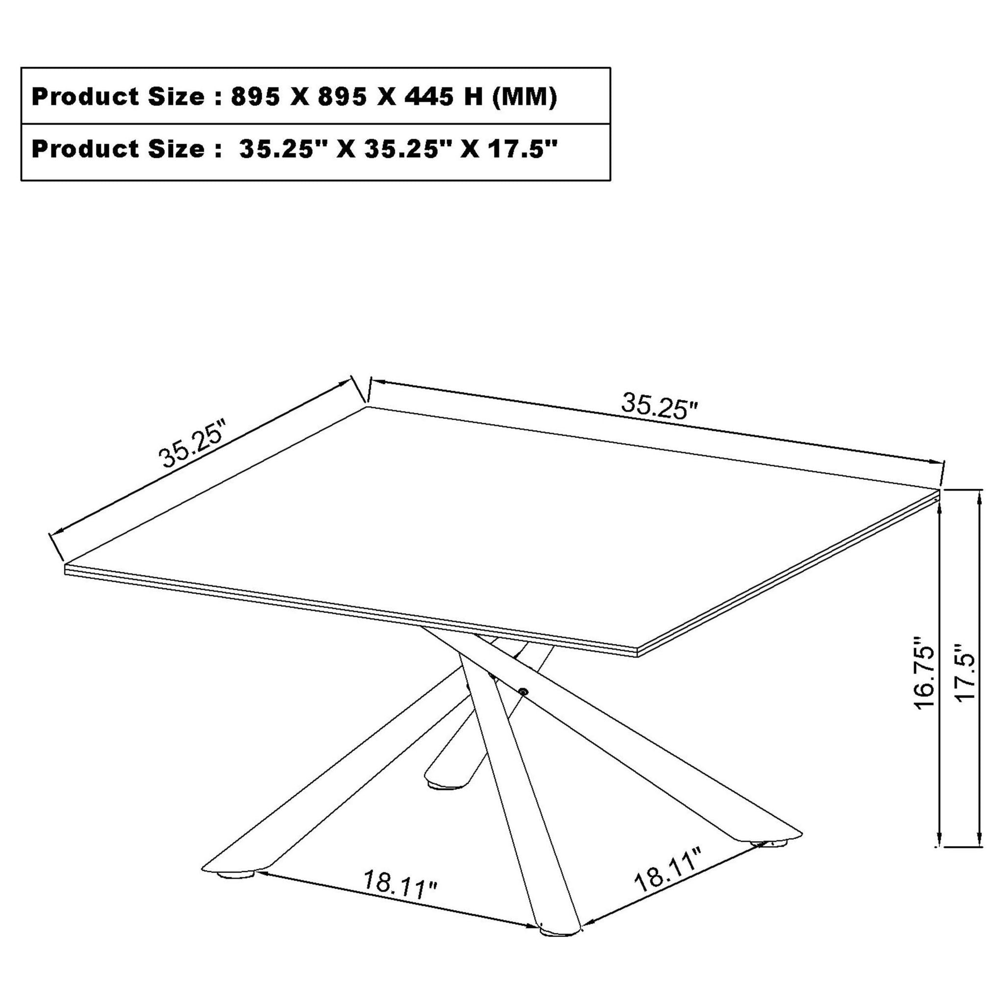 Carvell Square Sintered Stone Top Coffee Table Mirage White - Atlantic Fine Furniture Melbourne FL