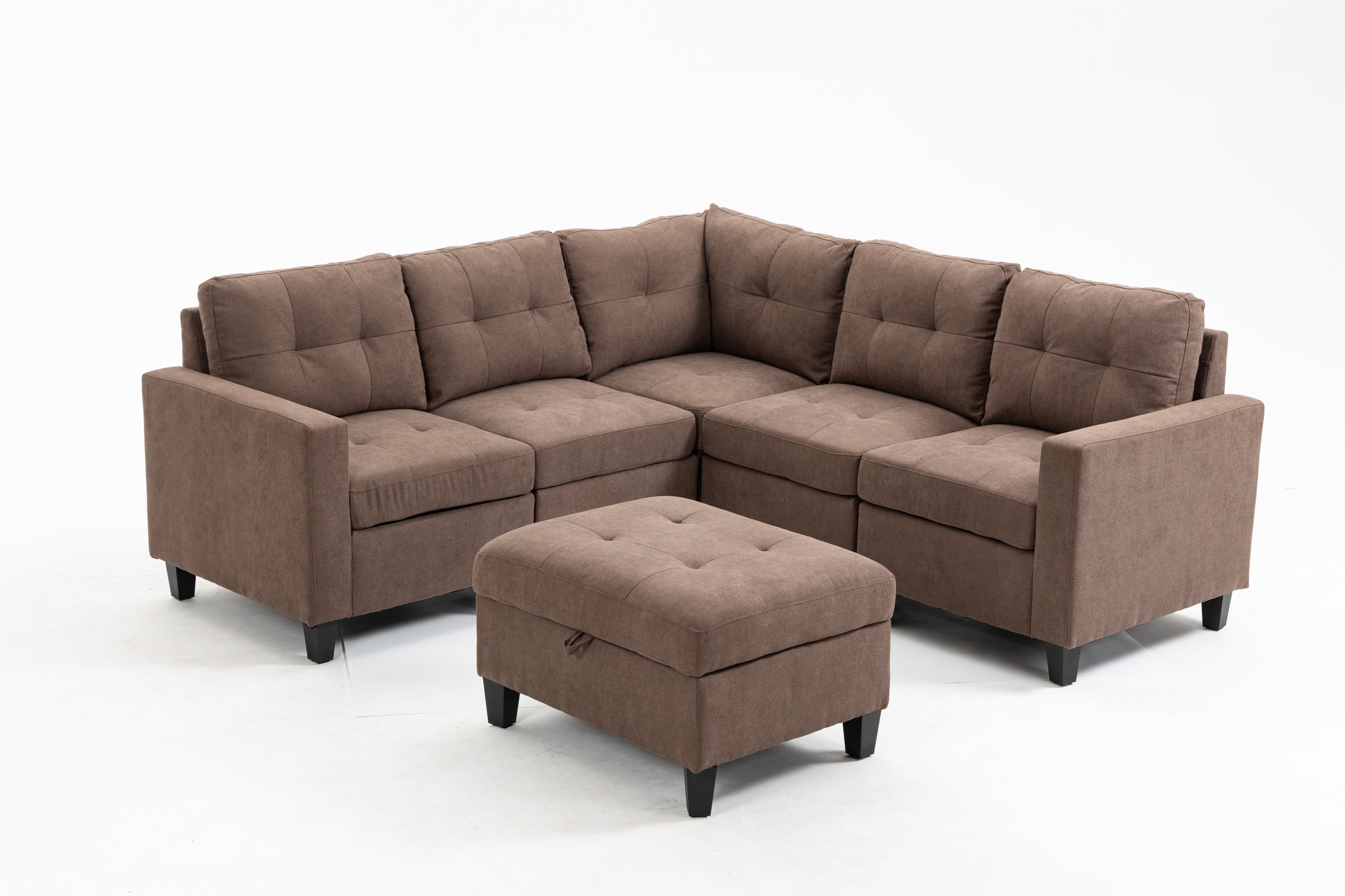 Modular Sectional Sofa Assemble Modular Sectional Sofas Bundle Set Cushions, Easy to Assemble Left & Right Arm Chair,Corner Chair, Ottomans Table
