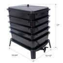 Eco Friendly 5 Layer Worm Compost Bin With 50L Capacity, Easy Setup Plastic Worm Farm Kit - Black
