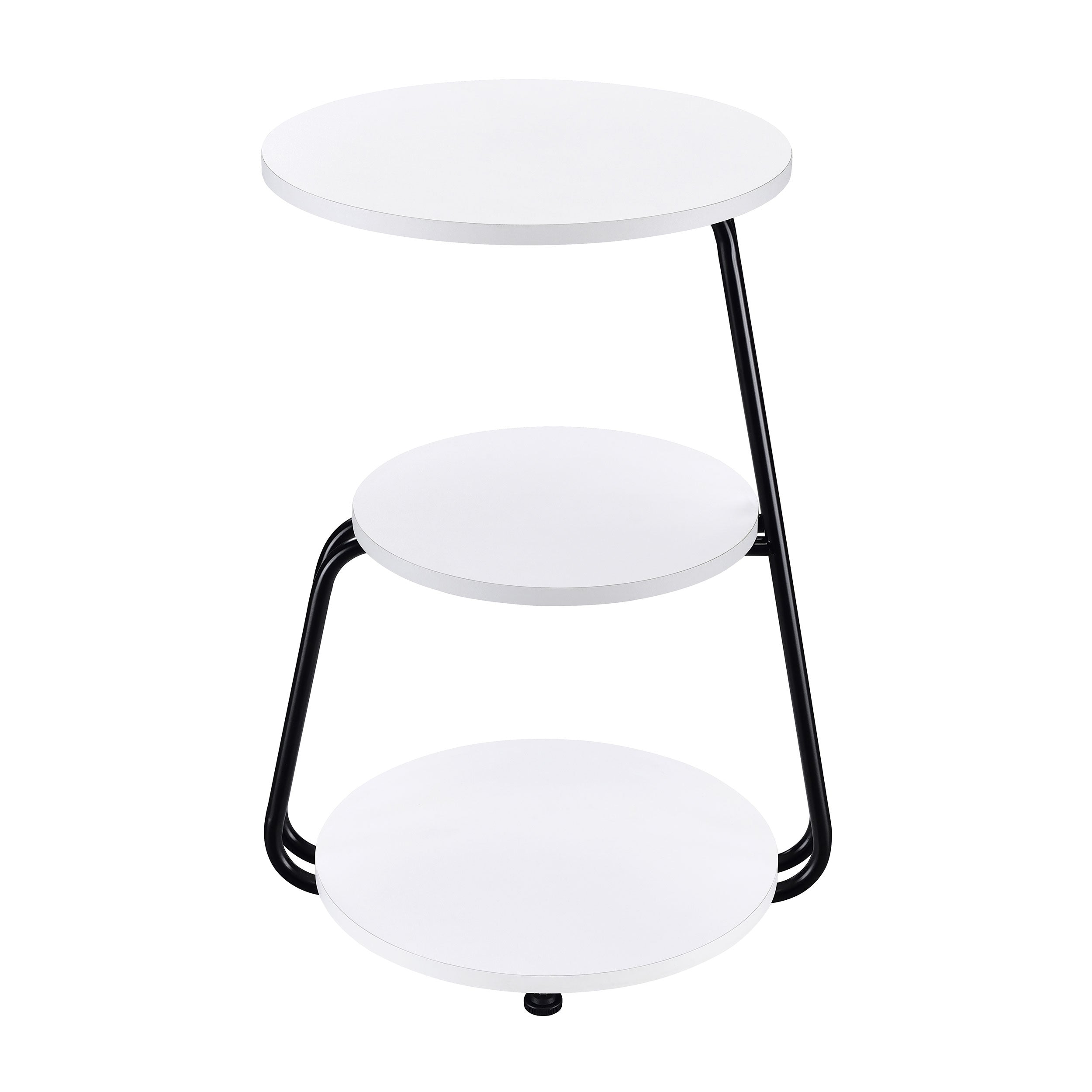 Hilly 3-tier Round Accent Side Table White and Black — view 3