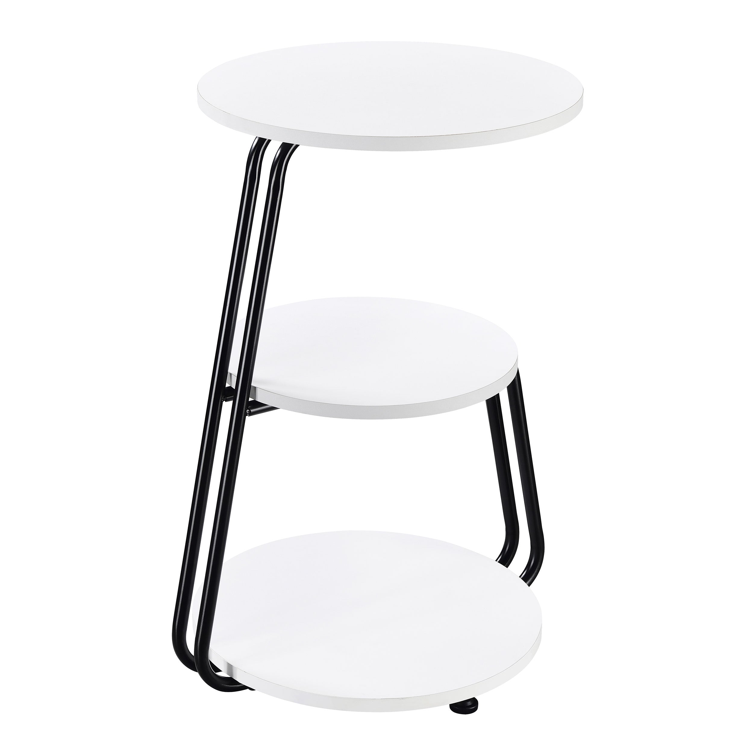 Hilly 3-tier Round Accent Side Table White and Black — view 6