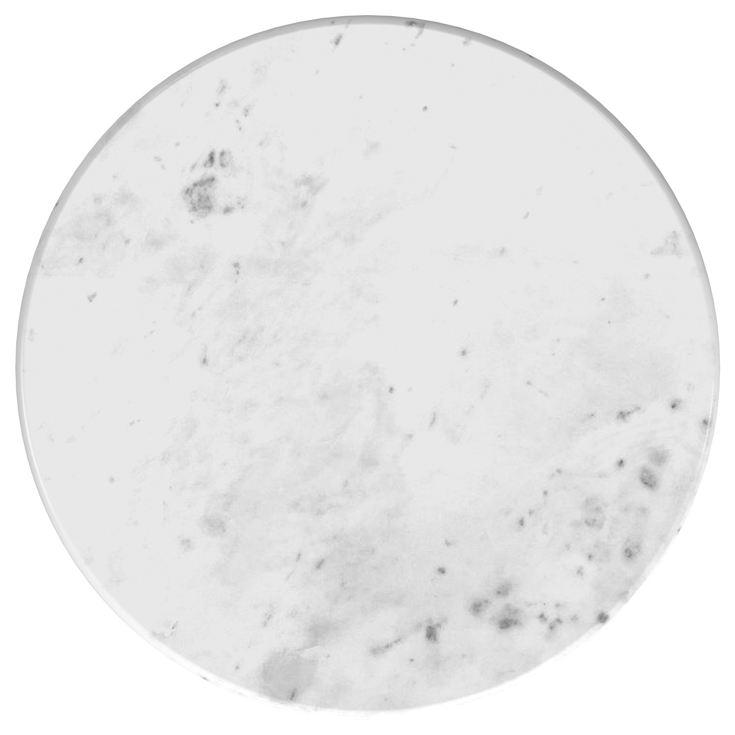 Baldwin Round Marble Top Side Table White and Gold — view 6