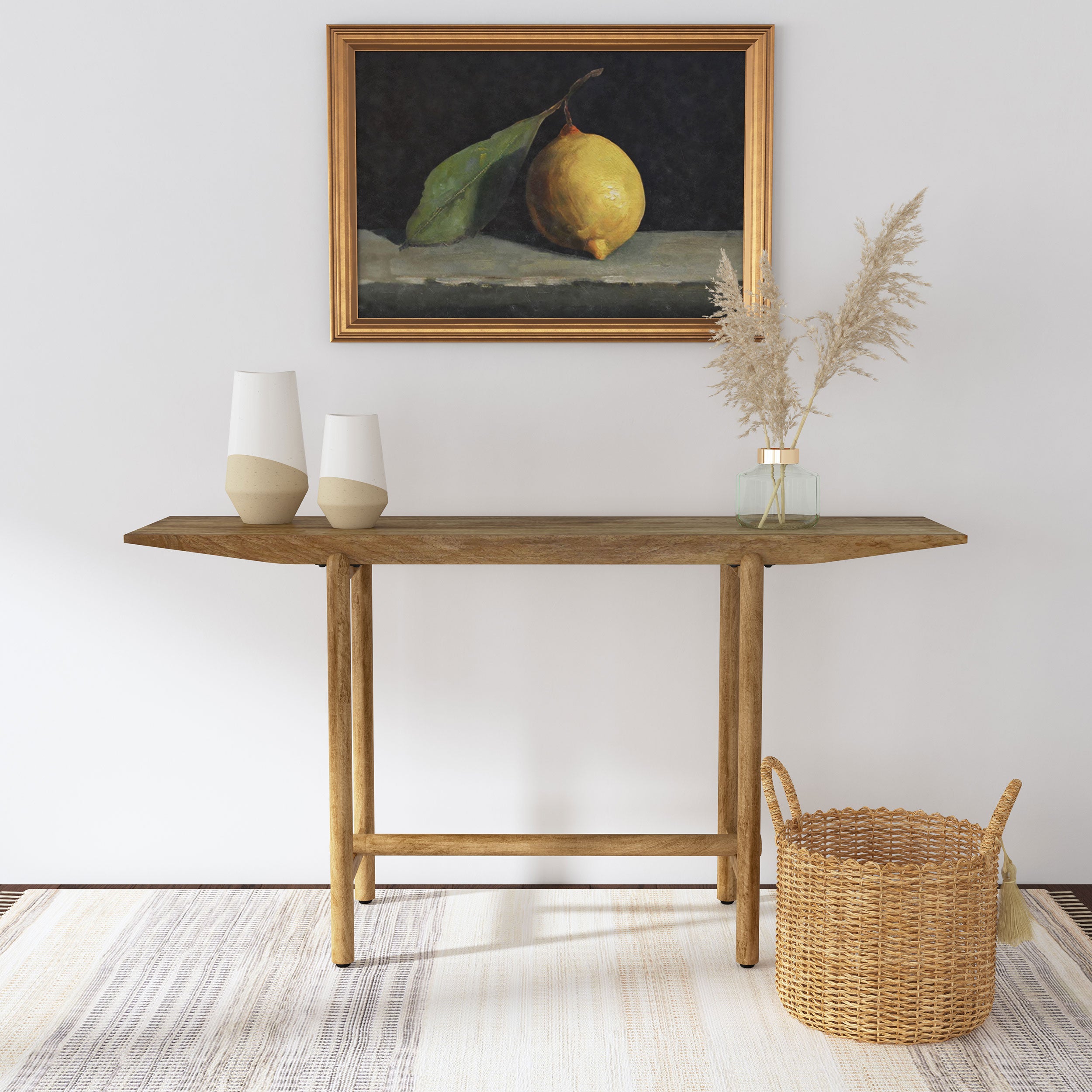 Darius Solid Wood Entryway Console Table Natural Mango — view 2